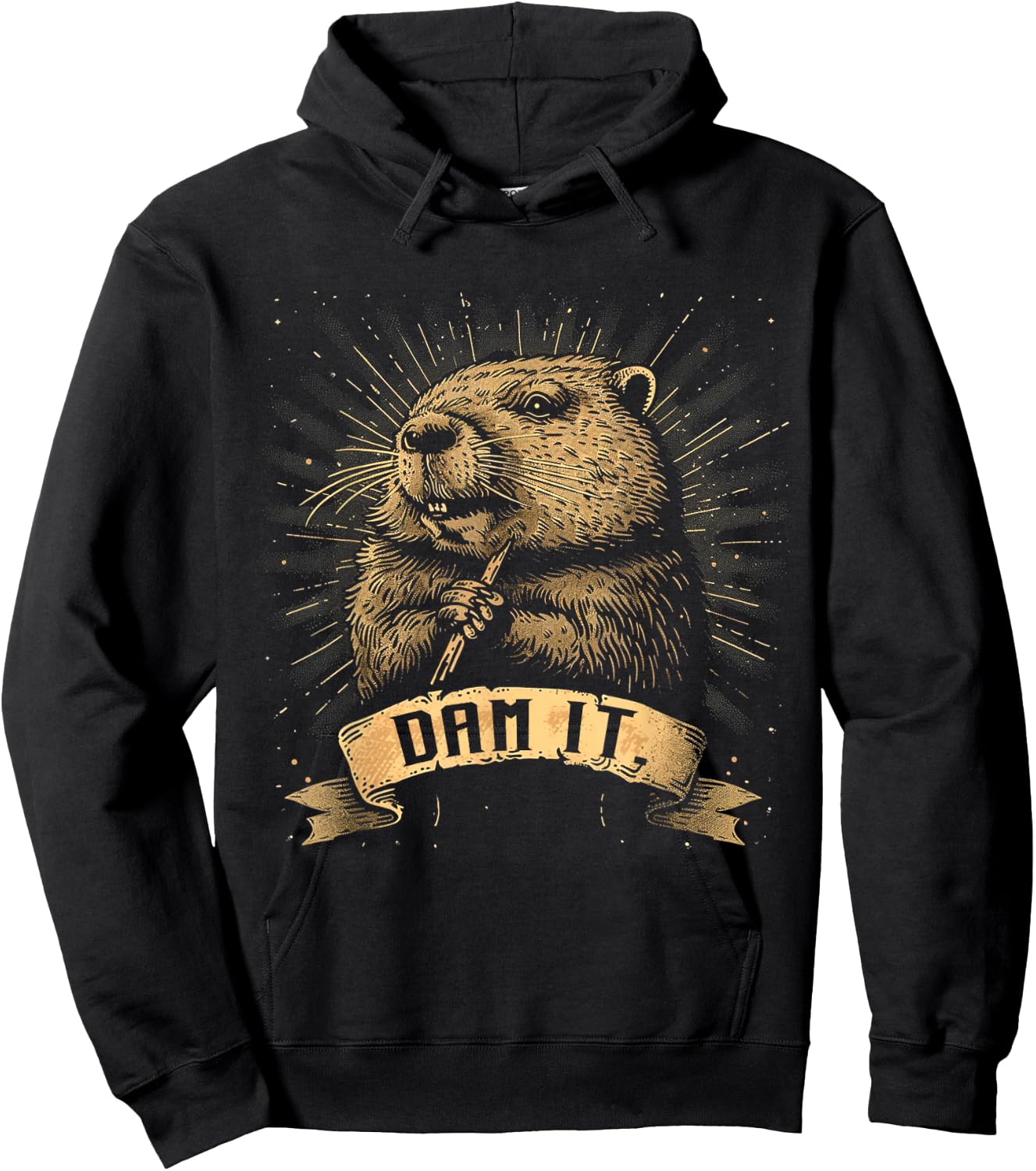 Damn It Vintage Beavers Funny Outfits Lovely Animals Beaver Hoodie - Hoodie | Black