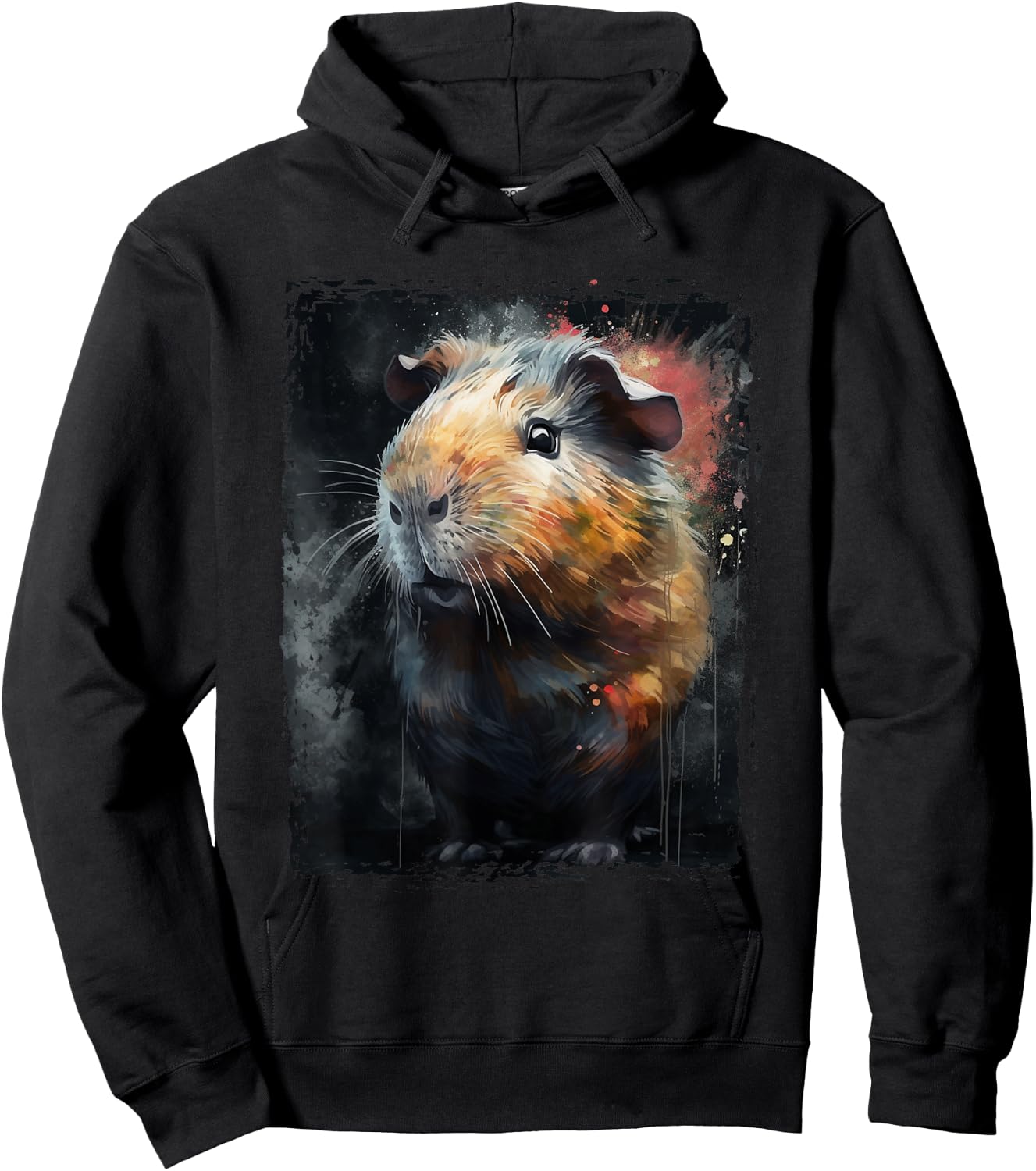 Guinea Pig Shirt Furry Potato Watercolor Guinea Pig Funny Hoodie - Hoodie | Black