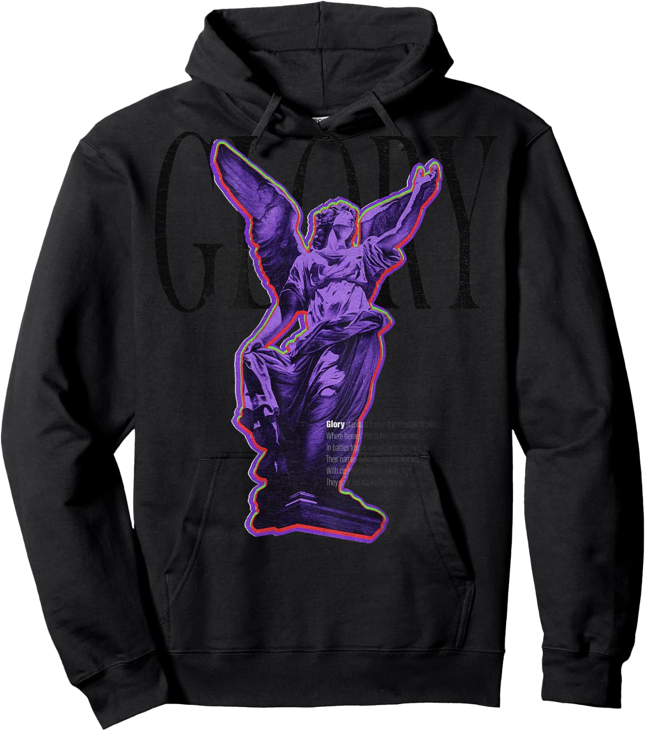Back Print Angel Y2K Streetwear Aesthetic Women's Men's Angel Hoodie - Hoodie | Black