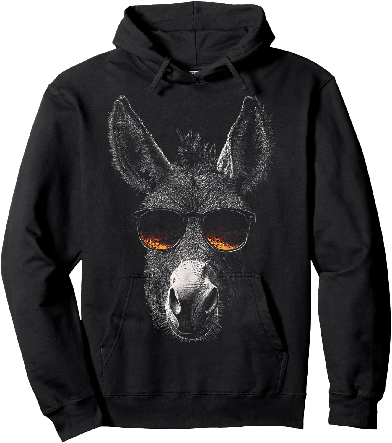Donkey Animal Sunglasses Art Donkey , black Hoodie - Hoodie | Black