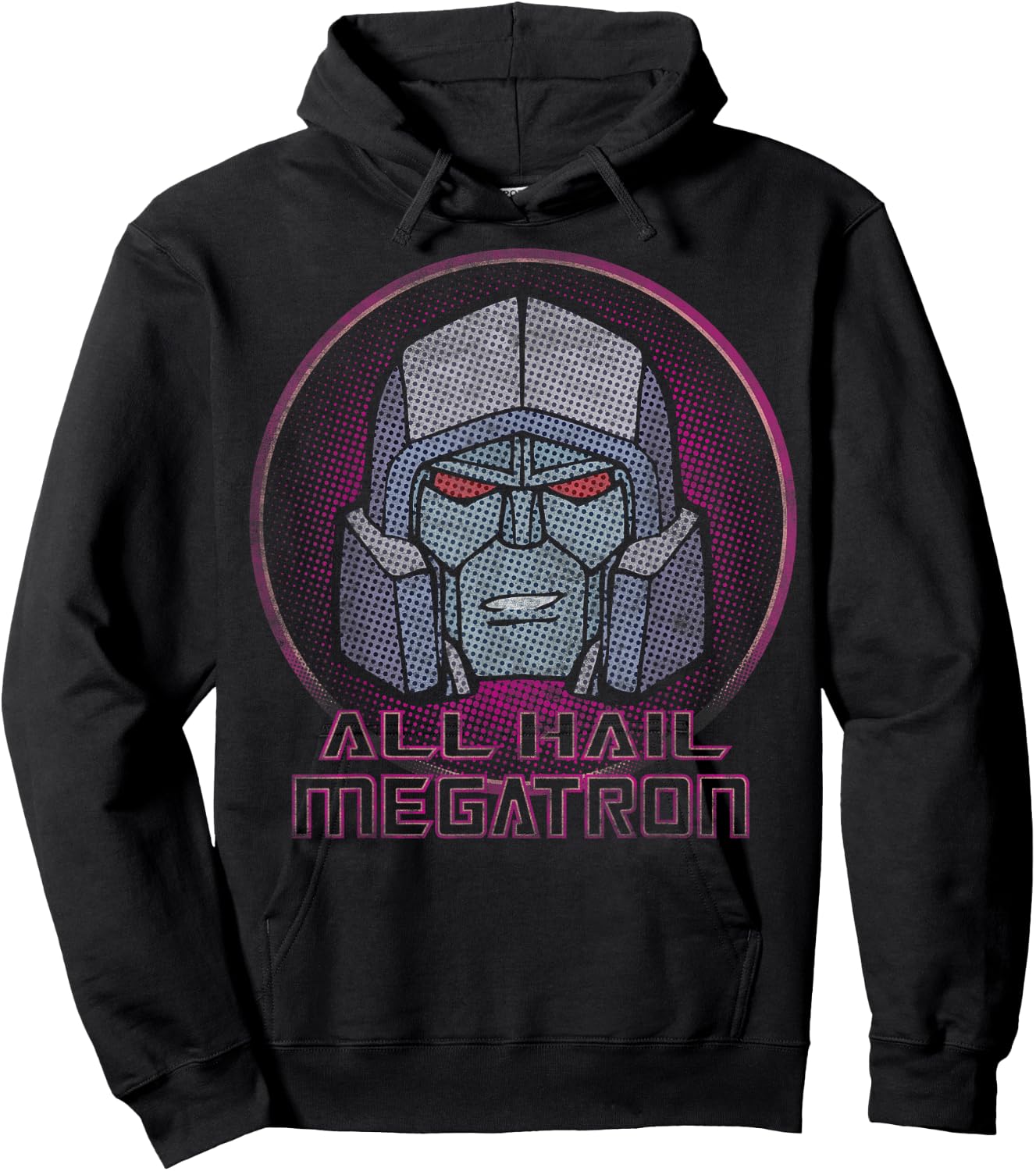 Transformers All Hail Megatron Retro Portrait Logo Hoodie - Hoodie | Black