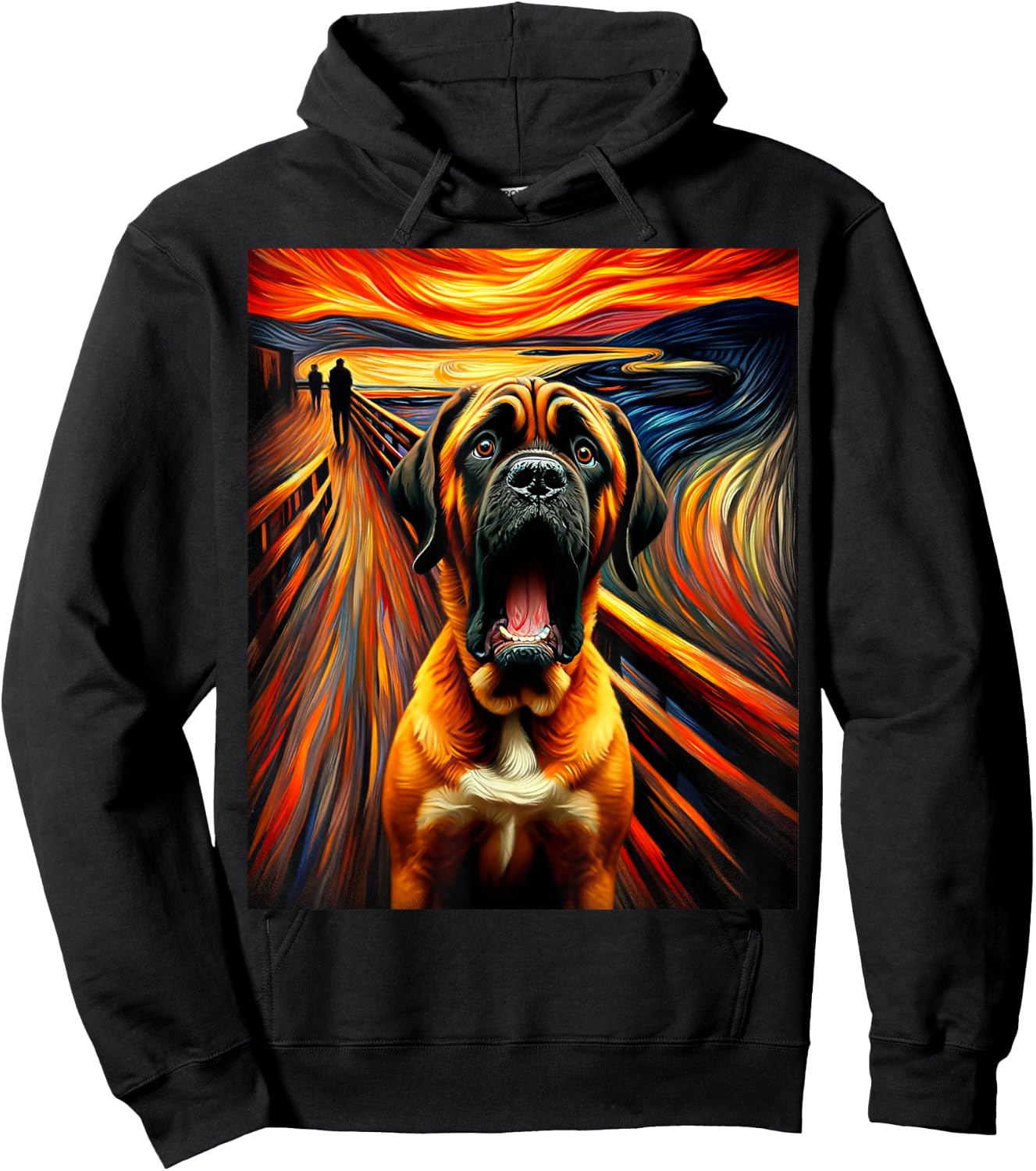 Expressionist Artsy Mastiff Dog | Artistic Mastiff Hoodie - Hoodie | Black