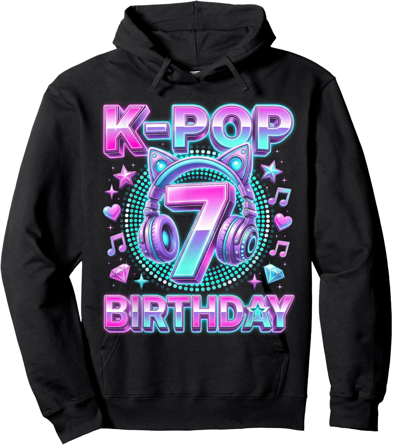 K-Pop 7. Geburtstag Mädchen 7 Jahre alt koreanische Musik Hoodie - Hoodie | Black