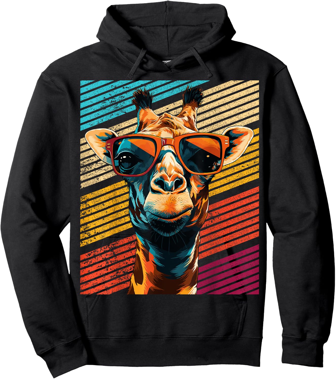 Retro Giraffe Sonnenbrille Hoodie - Hoodie | Black