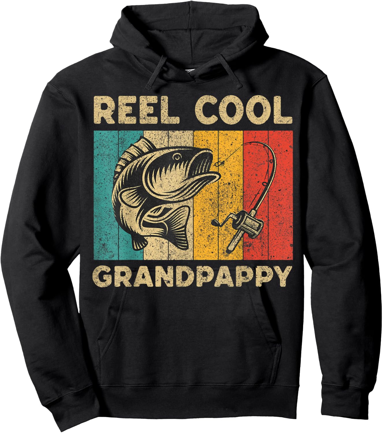 Father's Day Present Funny Fishing Reel Cool Grandpappy Hoodie - Hoodie | Black