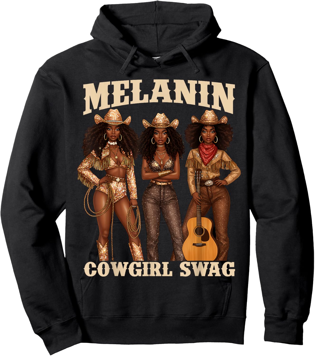 Melanin Cowgirl Swag Black History Month Girls Women African Hoodie - Hoodie | Black