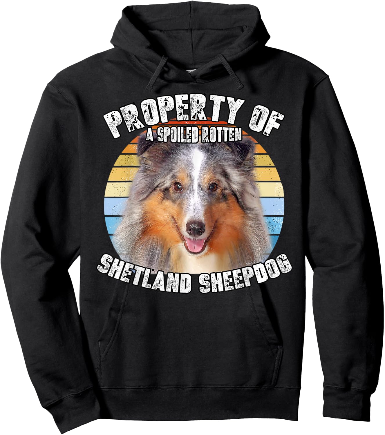 Shetland Sheepdog Sheltie Merle Property Of Retro Hoodie - Hoodie | Black