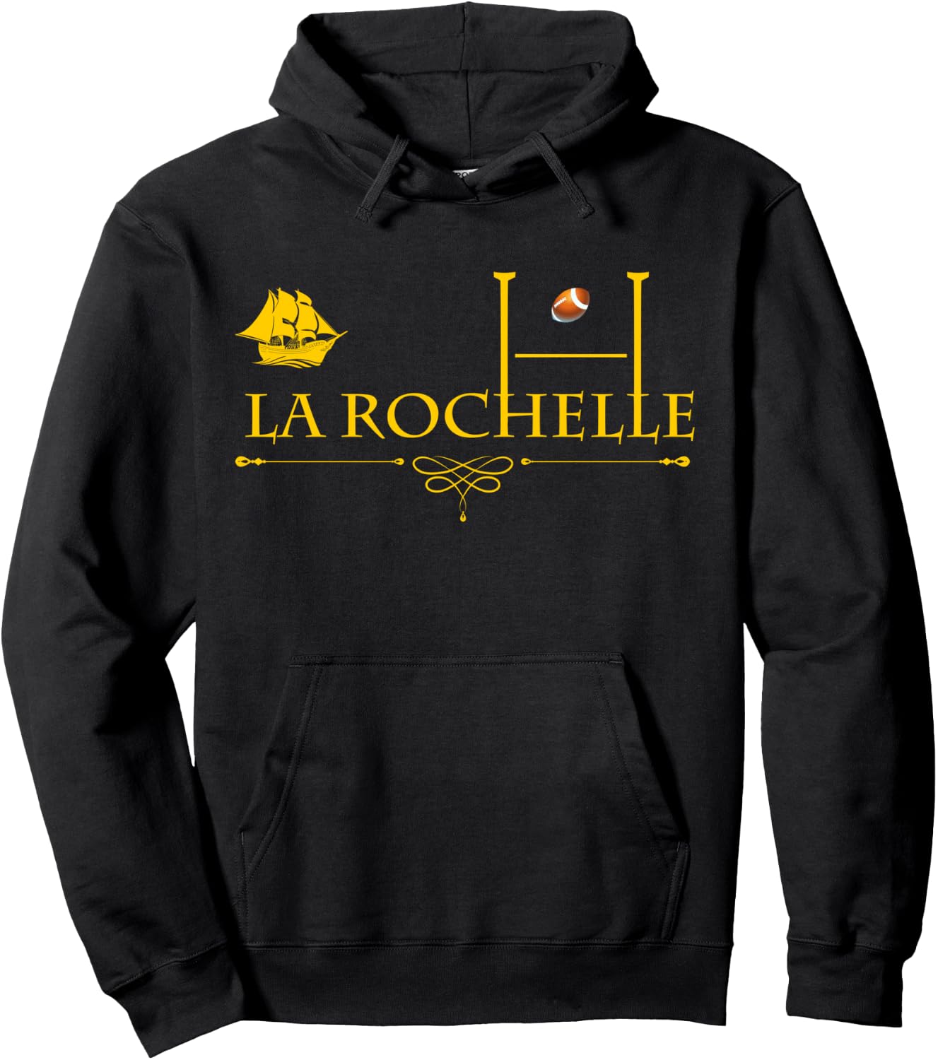 Rugby La Rochelle Rochelais Legend Supporter Player , Black, S Hoodie - Hoodie | Black