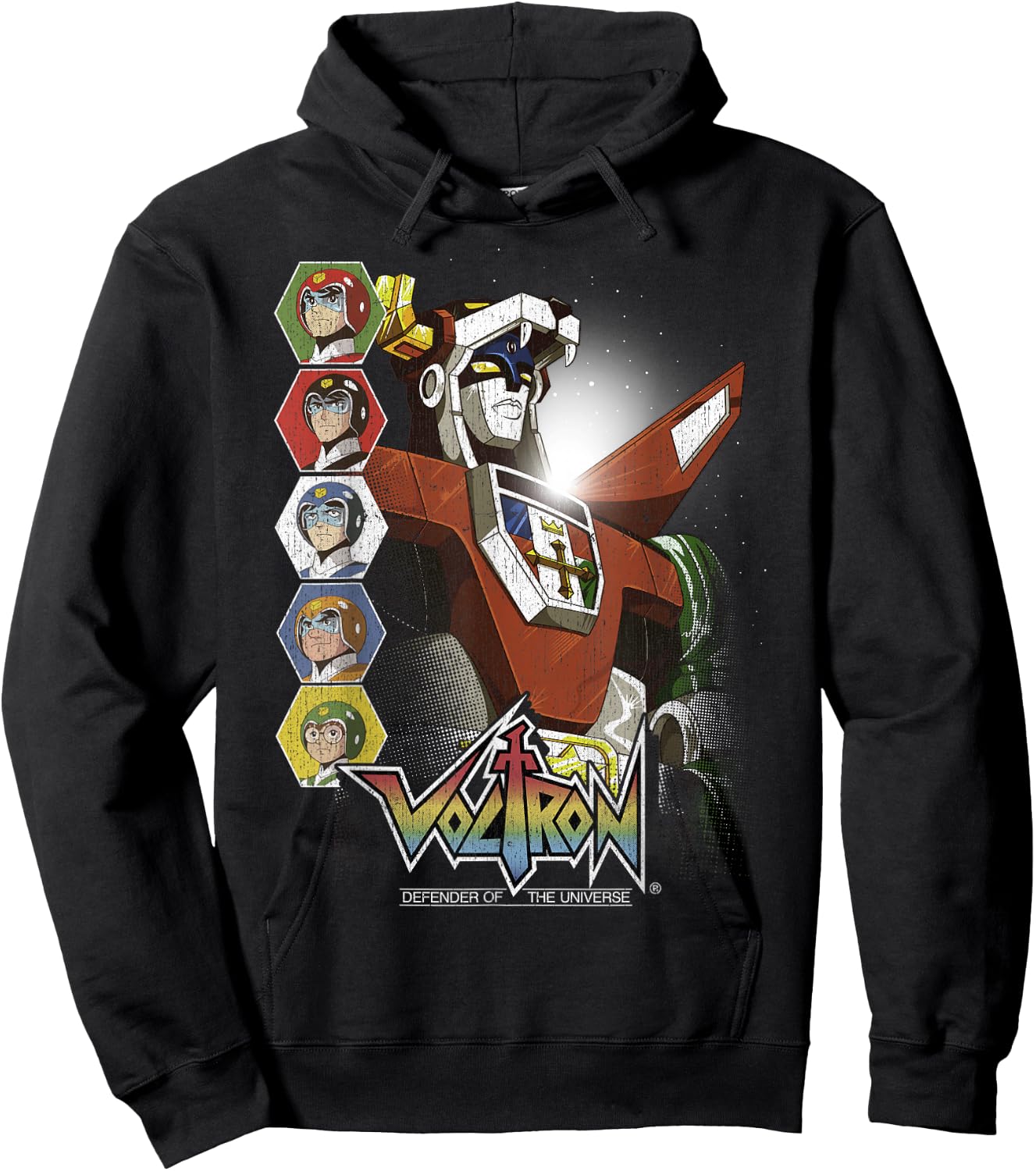 Voltron Defender of The Universe Lions Unite Graphic Hoodie - Hoodie | Black