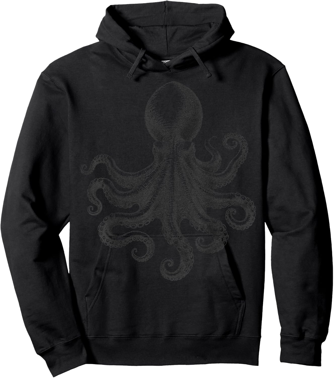 Vintage Octopus Illustration Marine Life Intricate Realistic Hoodie - Hoodie | Black