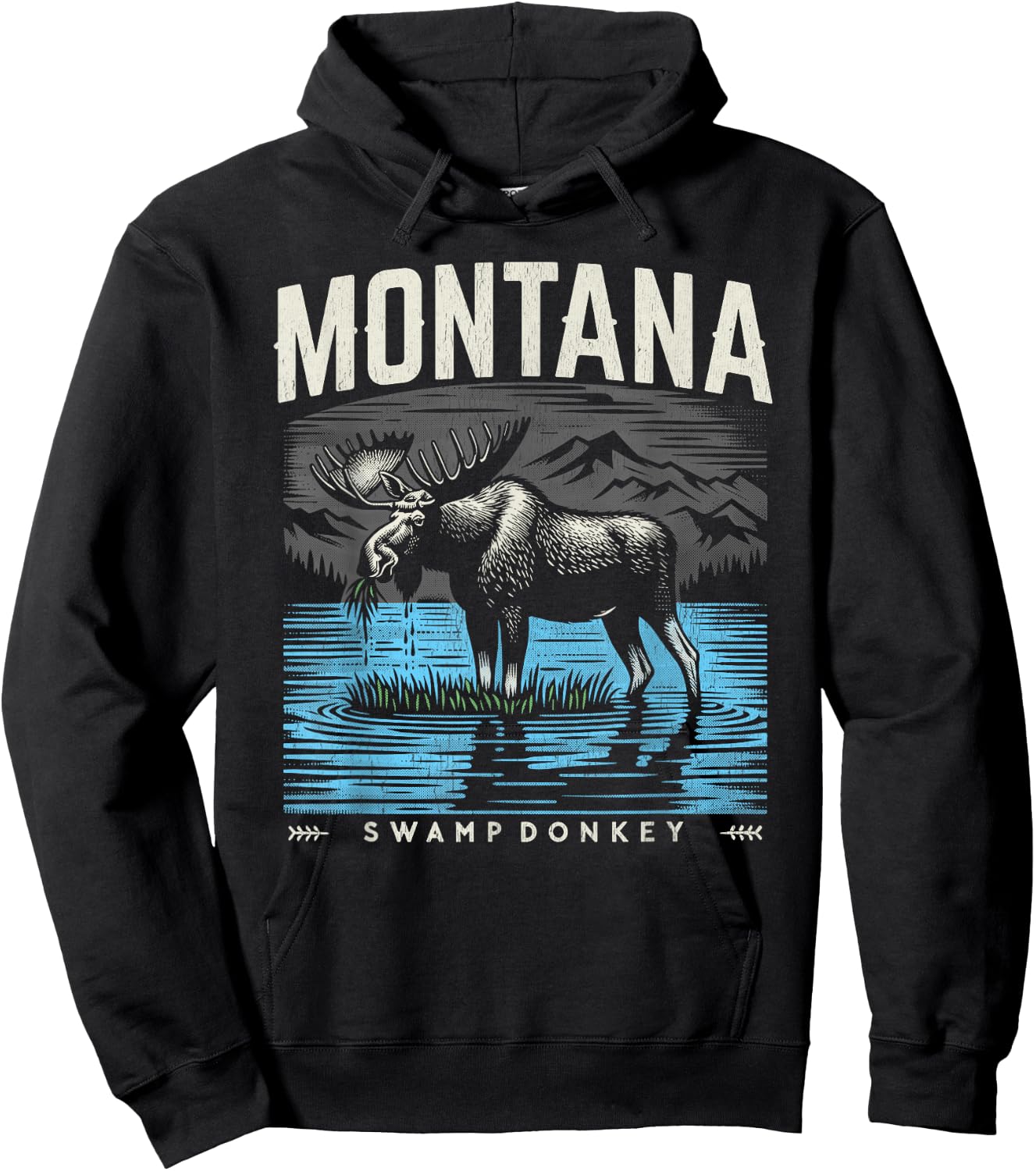 Montana Moose - The Original Swamp Donkey Hoodie - Hoodie | Black