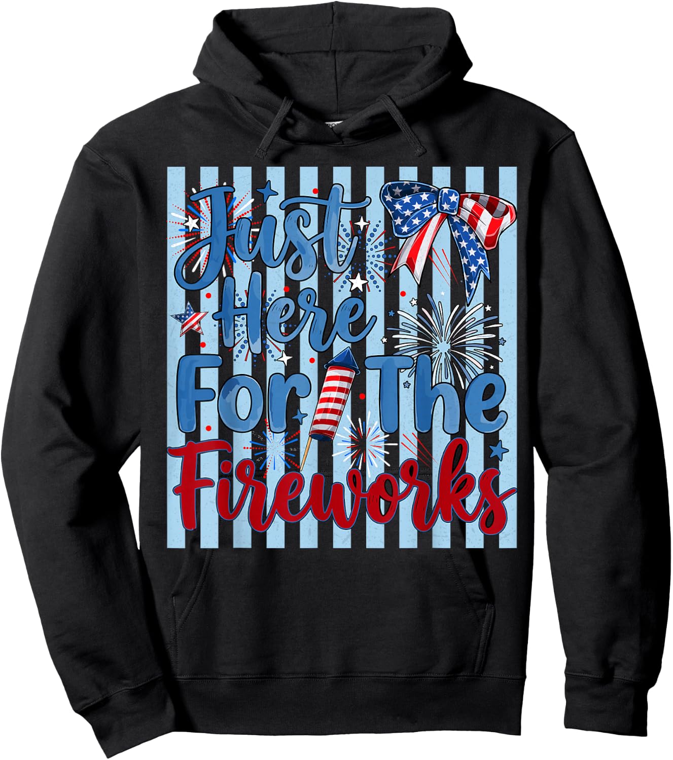 Funny 4th of July just here for the Fireworks Couples Hoodie - Hoodie | Black