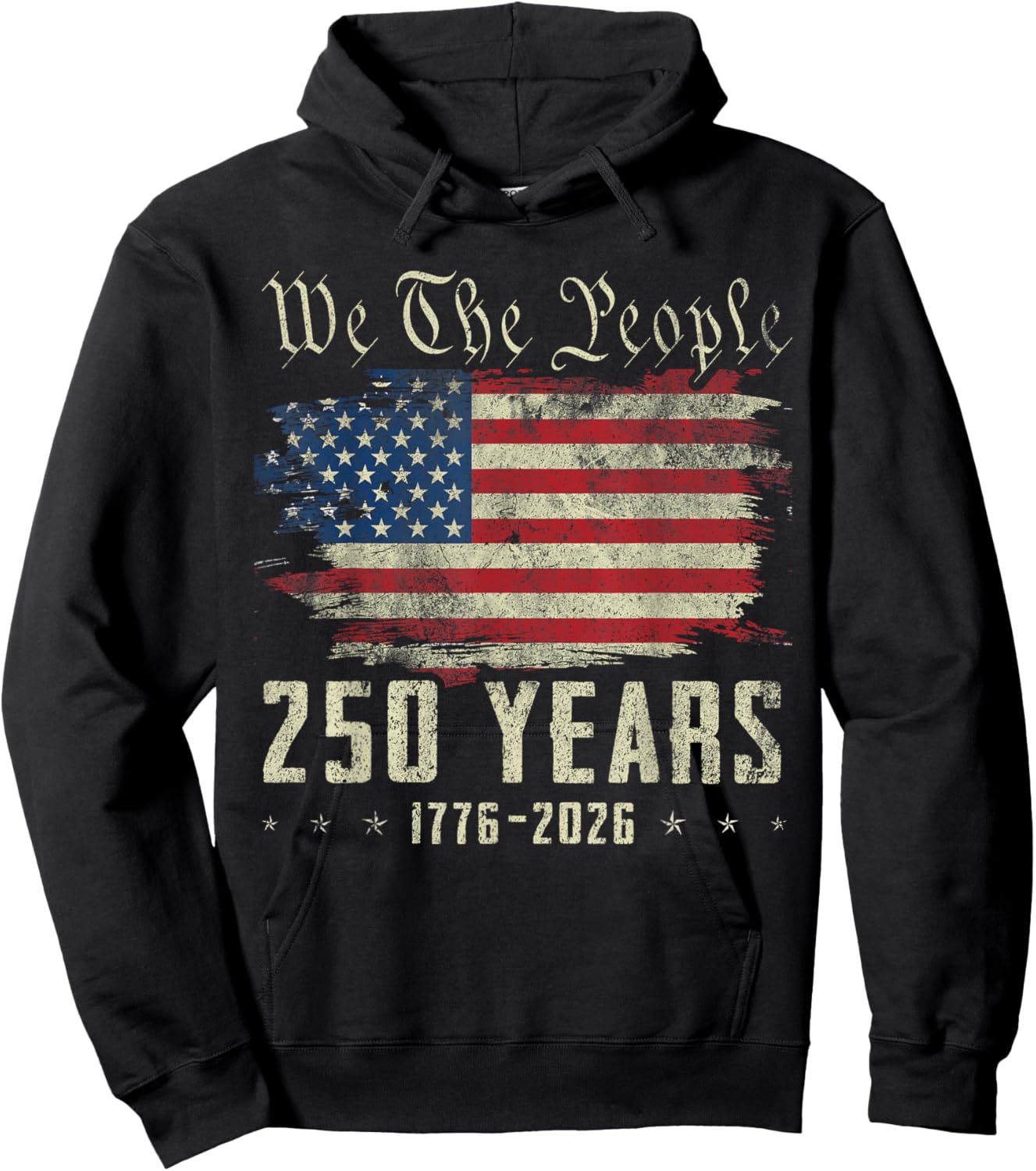 250 Years US Flag 250th Anniversary American Birthday USA Hoodie - Hoodie | Black