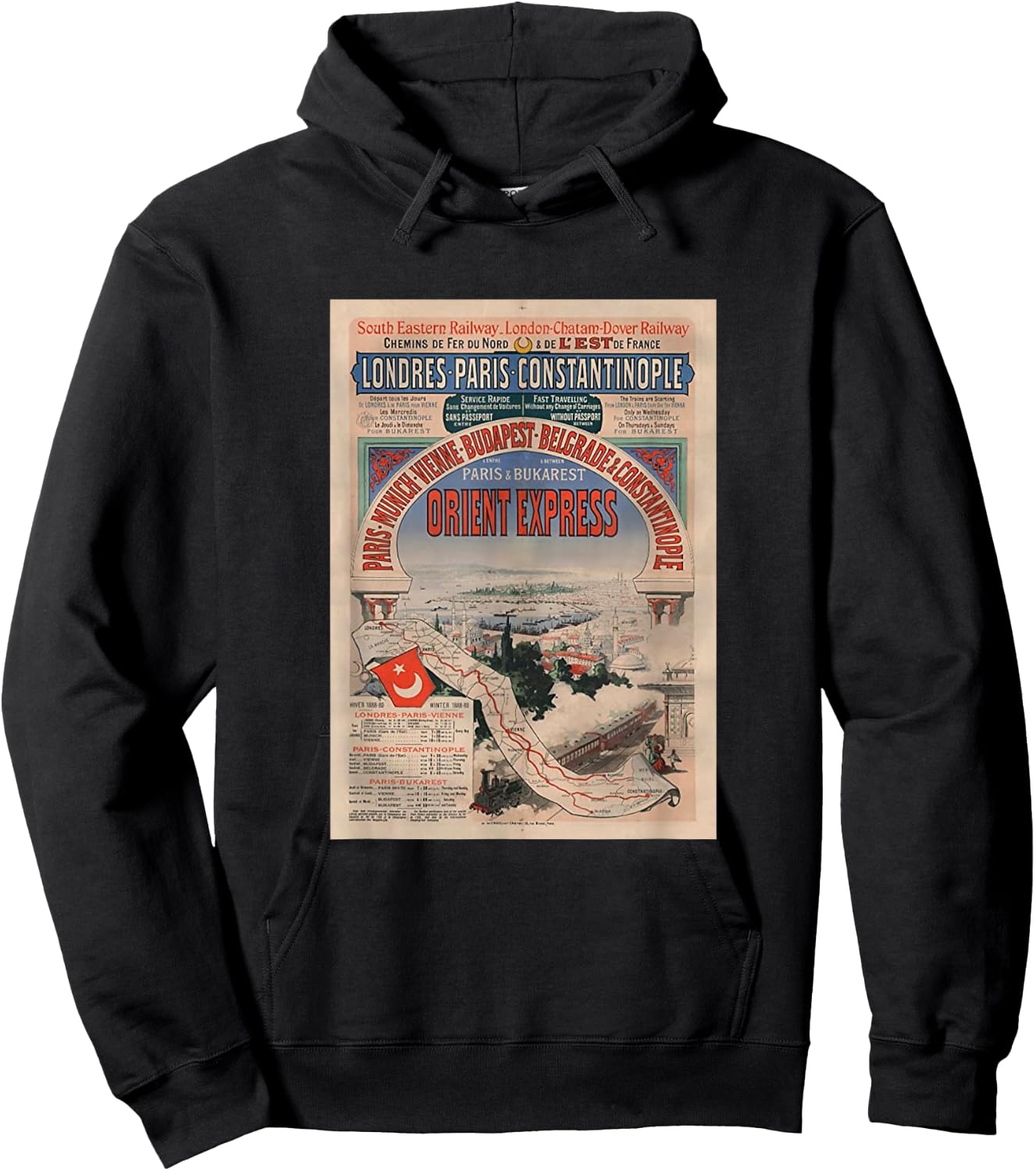 Orient Express Train Manifesto Poirot Hoodie - Hoodie | Black