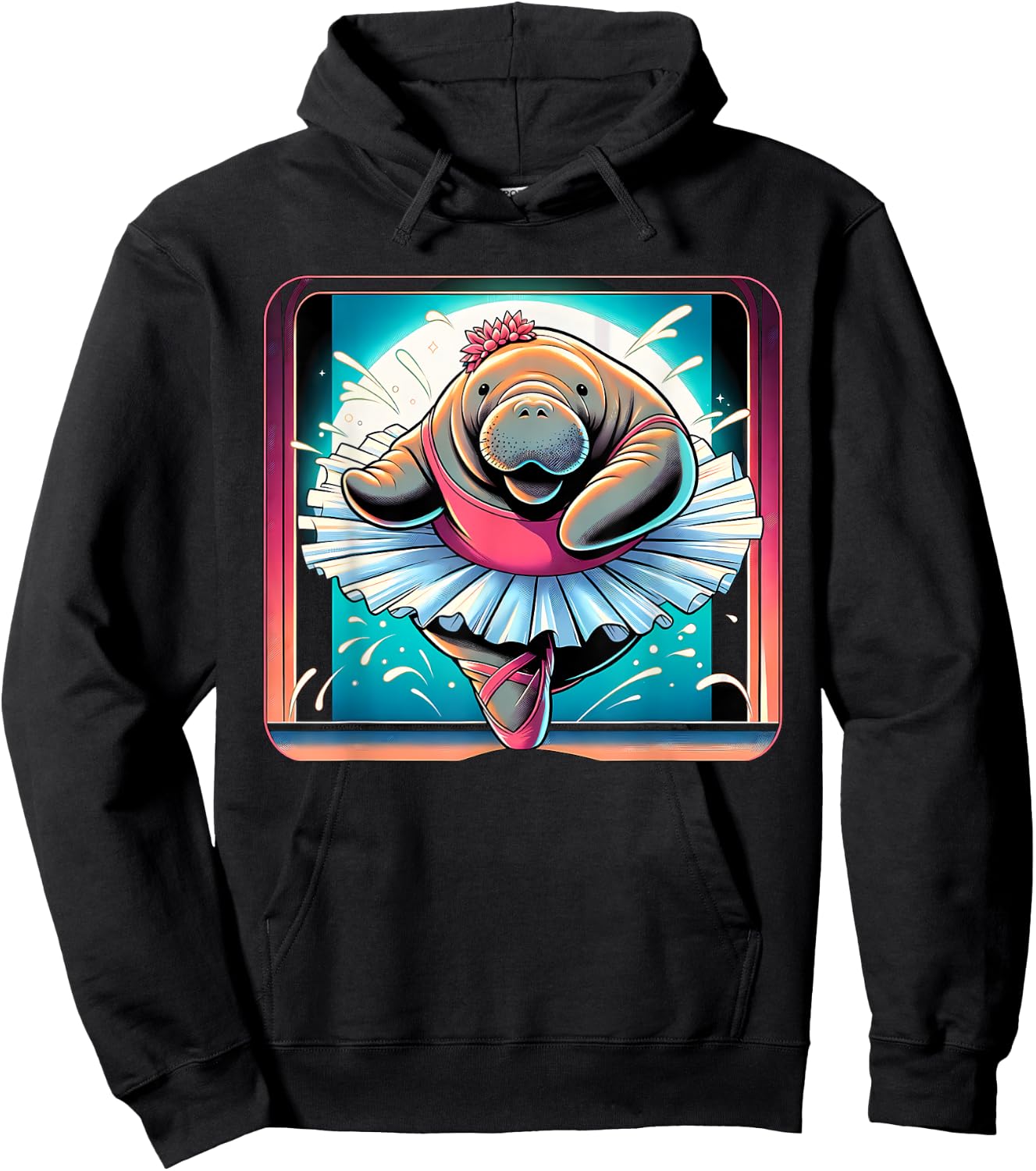 Ballerina Manatee Dancing Hoodie - Hoodie | Black