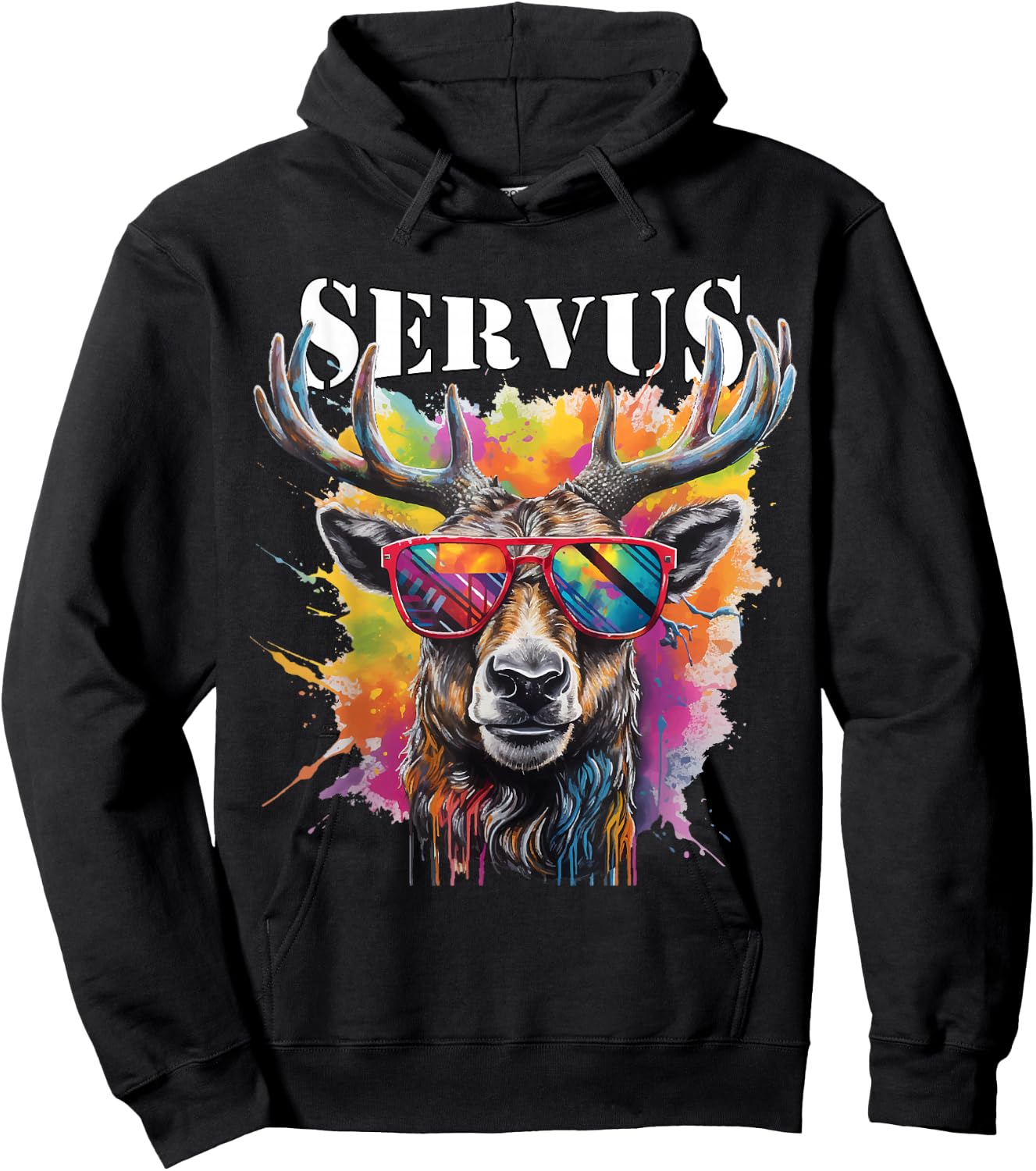 Servus Trachtenshirt Trachten Tracht Hirsch Tirol & Bayern Hoodie - Hoodie | Black