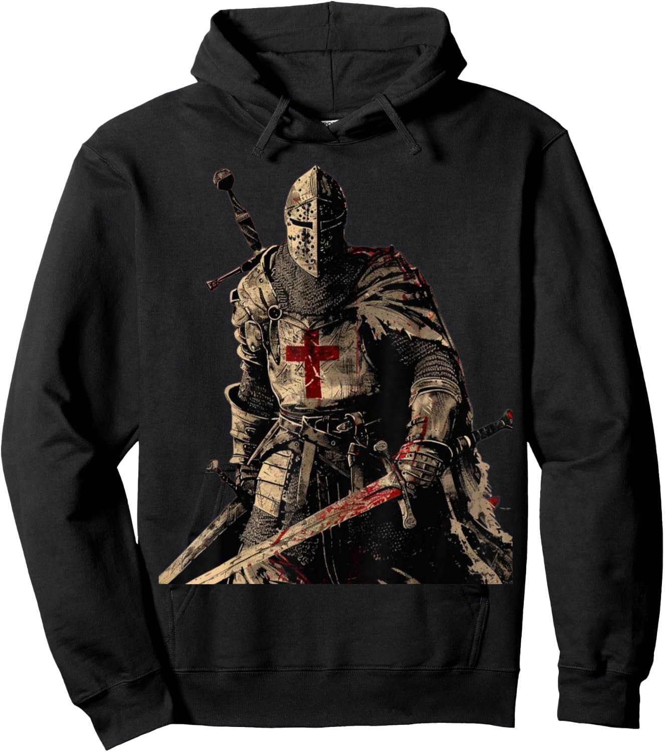 Knight Templar Christian Warrior of God Crusader Gift , Black, S Hoodie - Hoodie | Black