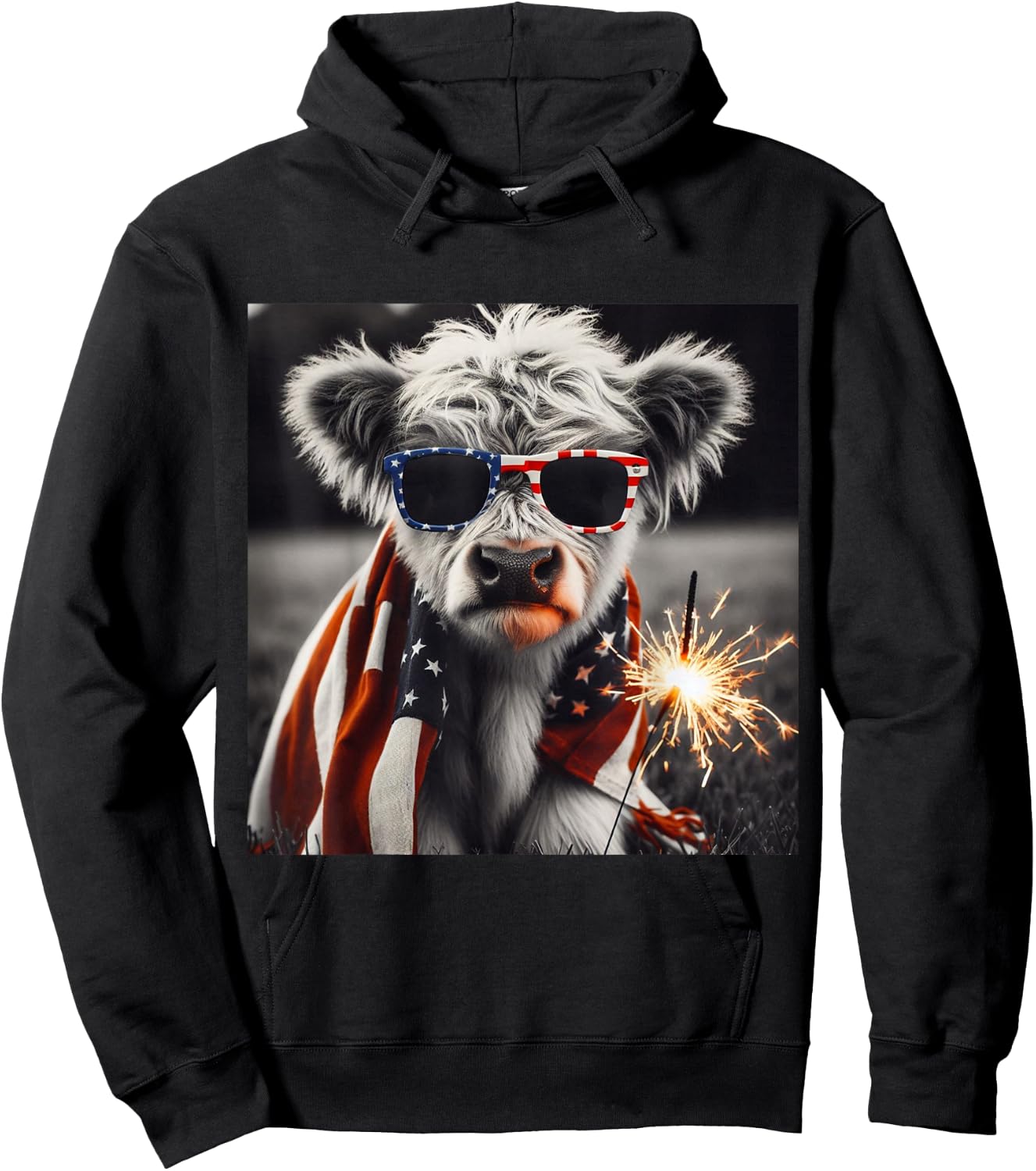 American Baby Cow 4th of July Hoodie - Hoodie | Black