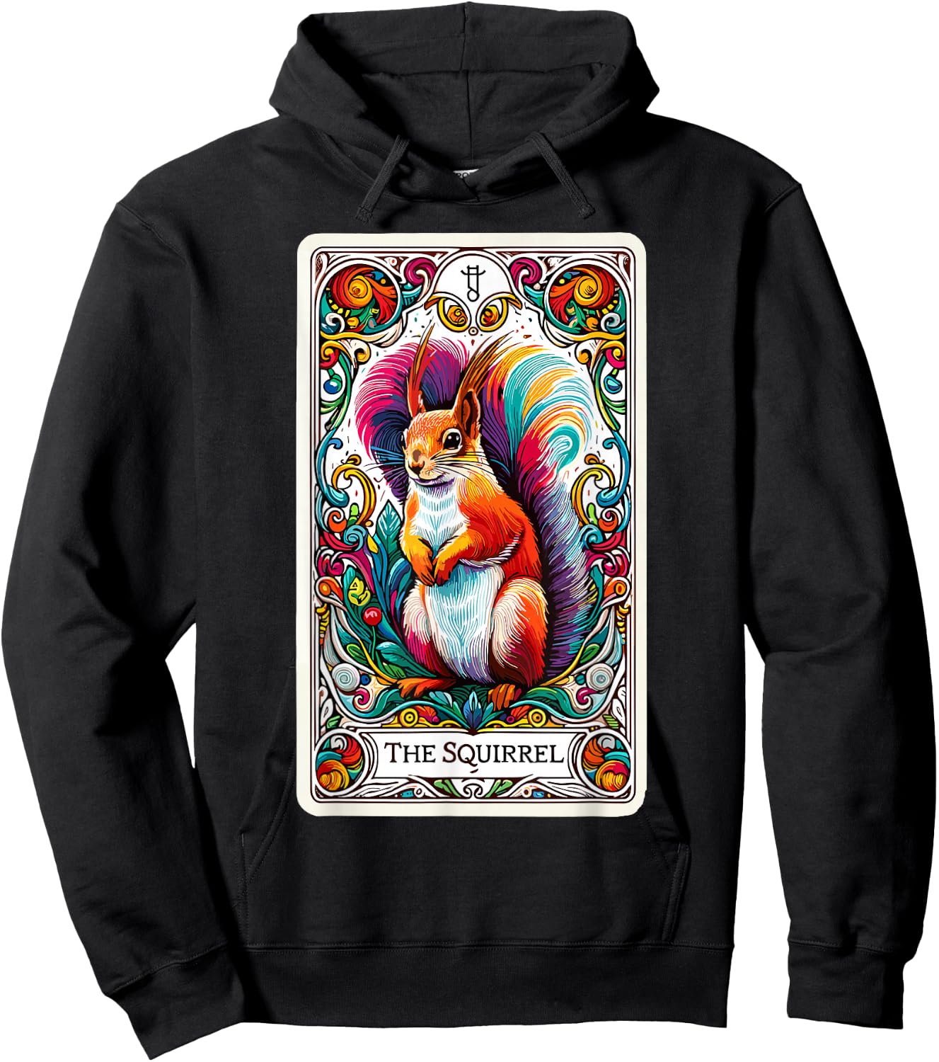 Psychic Tarot Card Squirrel Lover Stuff Mystic Squirrel Hoodie - Hoodie | Black