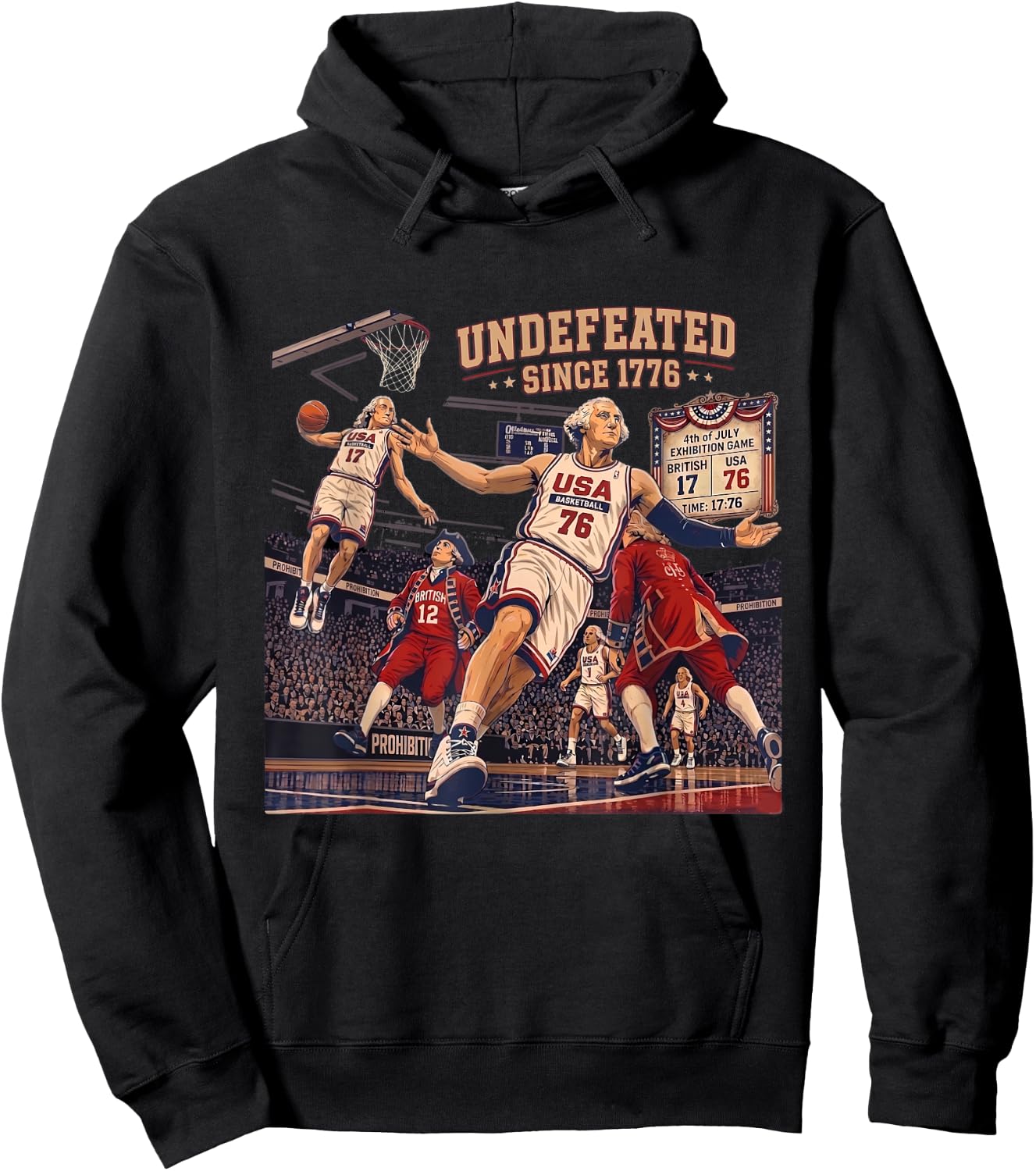 Patriotic Undefeated Since 1776 4th of July Independence Day Hoodie - Hoodie | Black