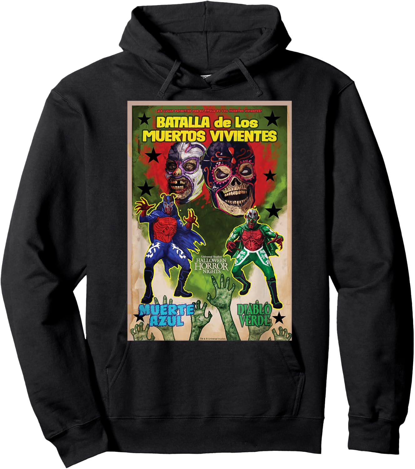 Universal Halloween Horror Nights Lucha Libre Zombies Hoodie - Hoodie | Black