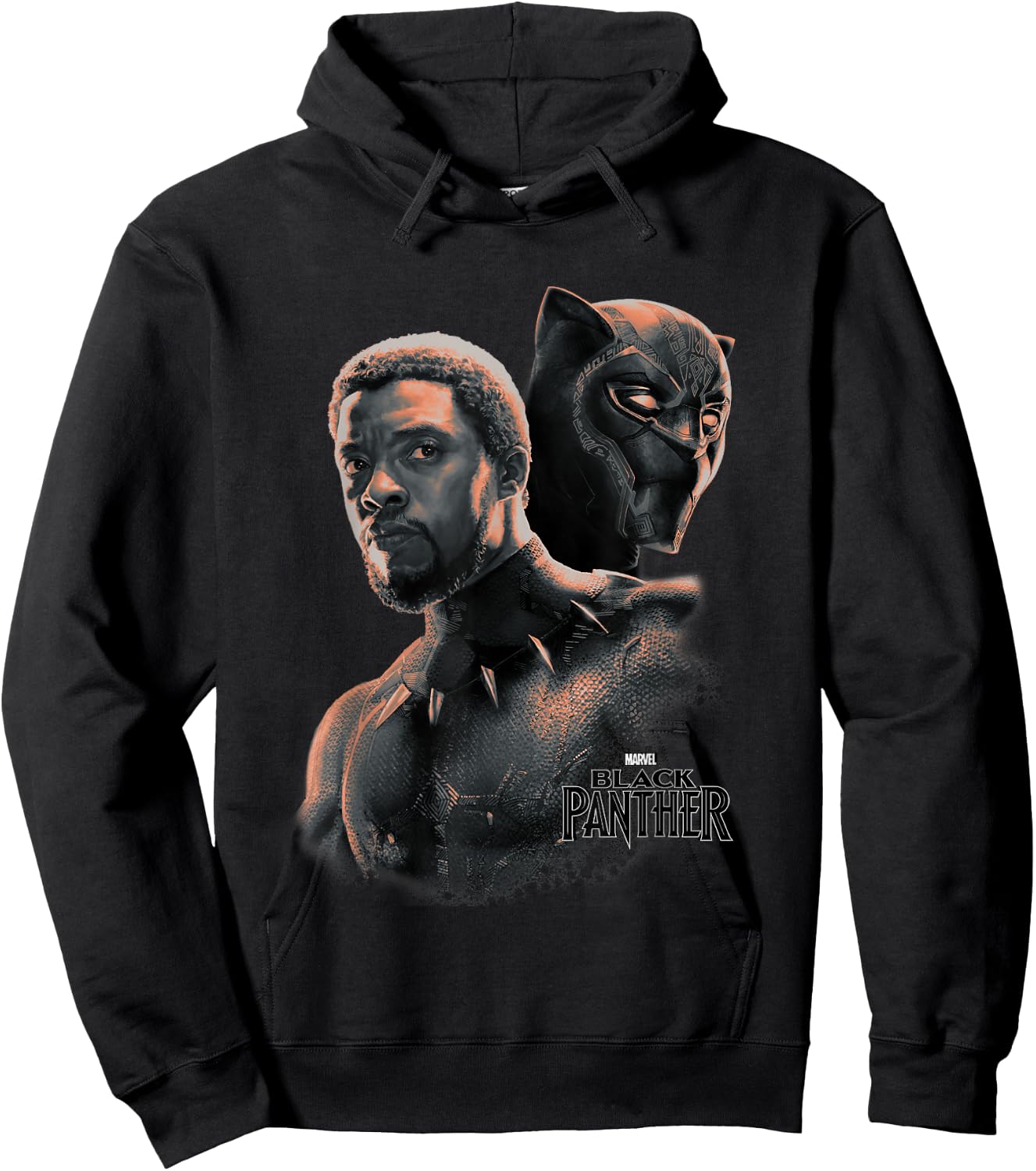 Marvel Black Panther T'Challa Unmasked Portrait Short Sleeve Hoodie - Hoodie | Black