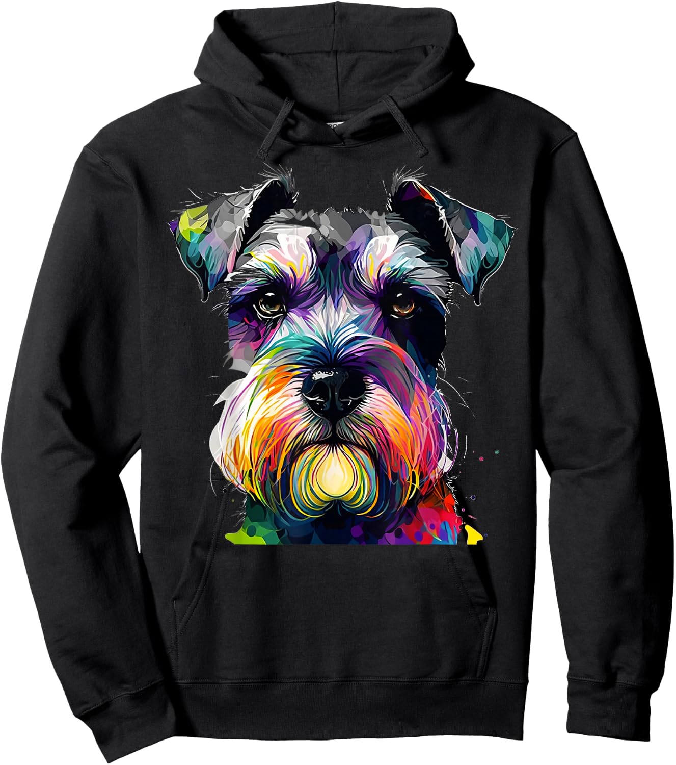 Cute Schnauzer Colorful For Schnauzer Owners Schnauzer Mom Hoodie - Hoodie | Black