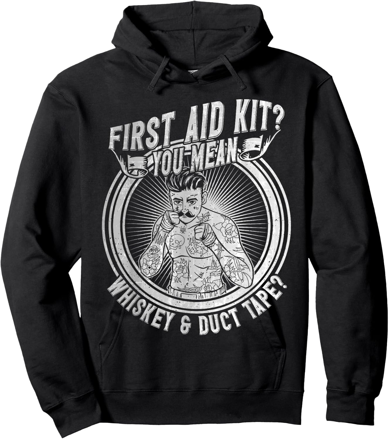 Bare Knuckle Boxing Outfit Old School Boxer MMA Fighter Hoodie - Hoodie | Black