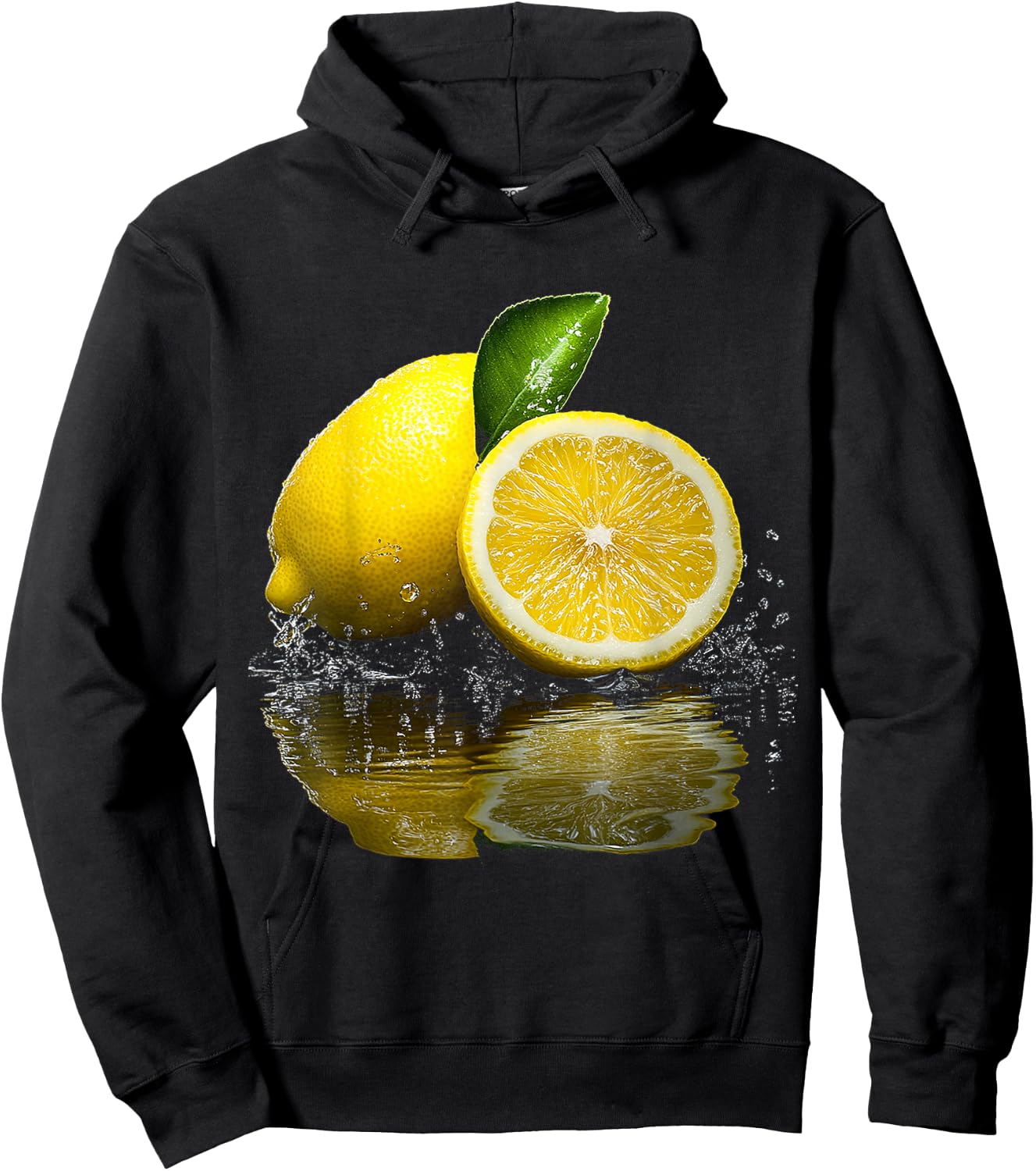 Lemon Fruit Illustration , black Hoodie - Hoodie | Black