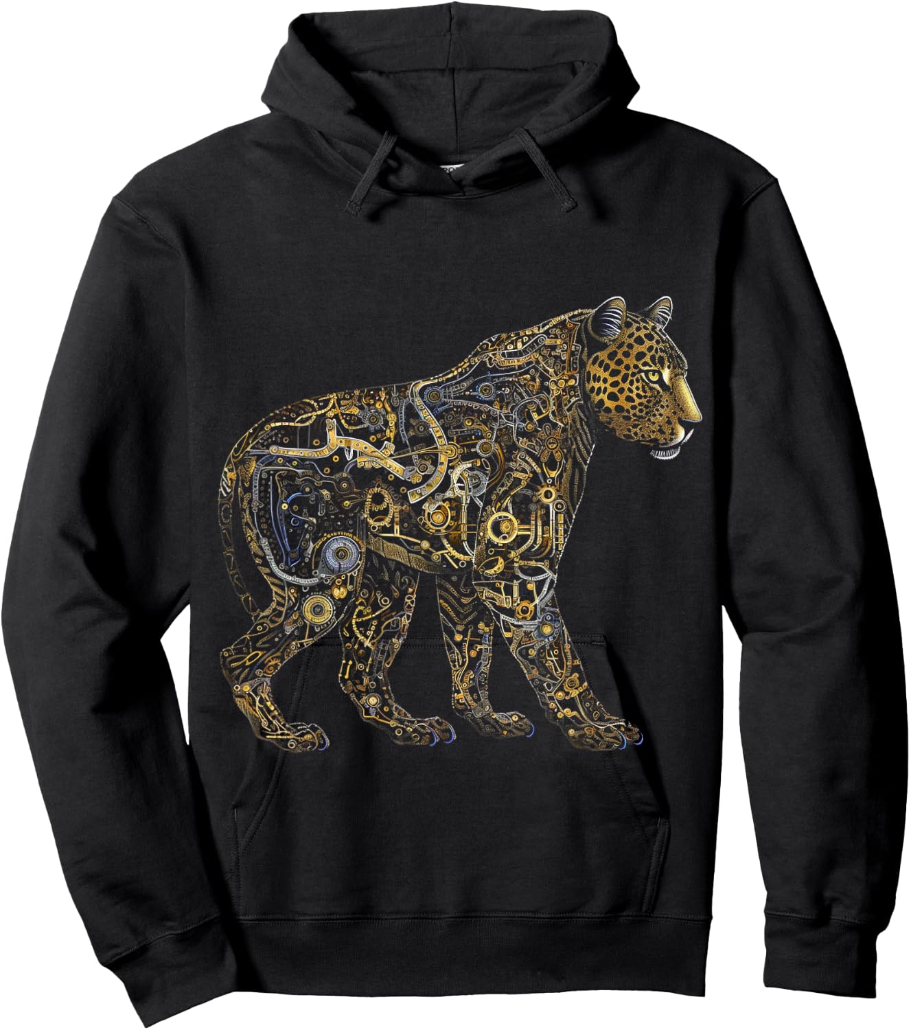 Leopard Fantasy Art - Animal Robot Leopard Hoodie - Hoodie | Black