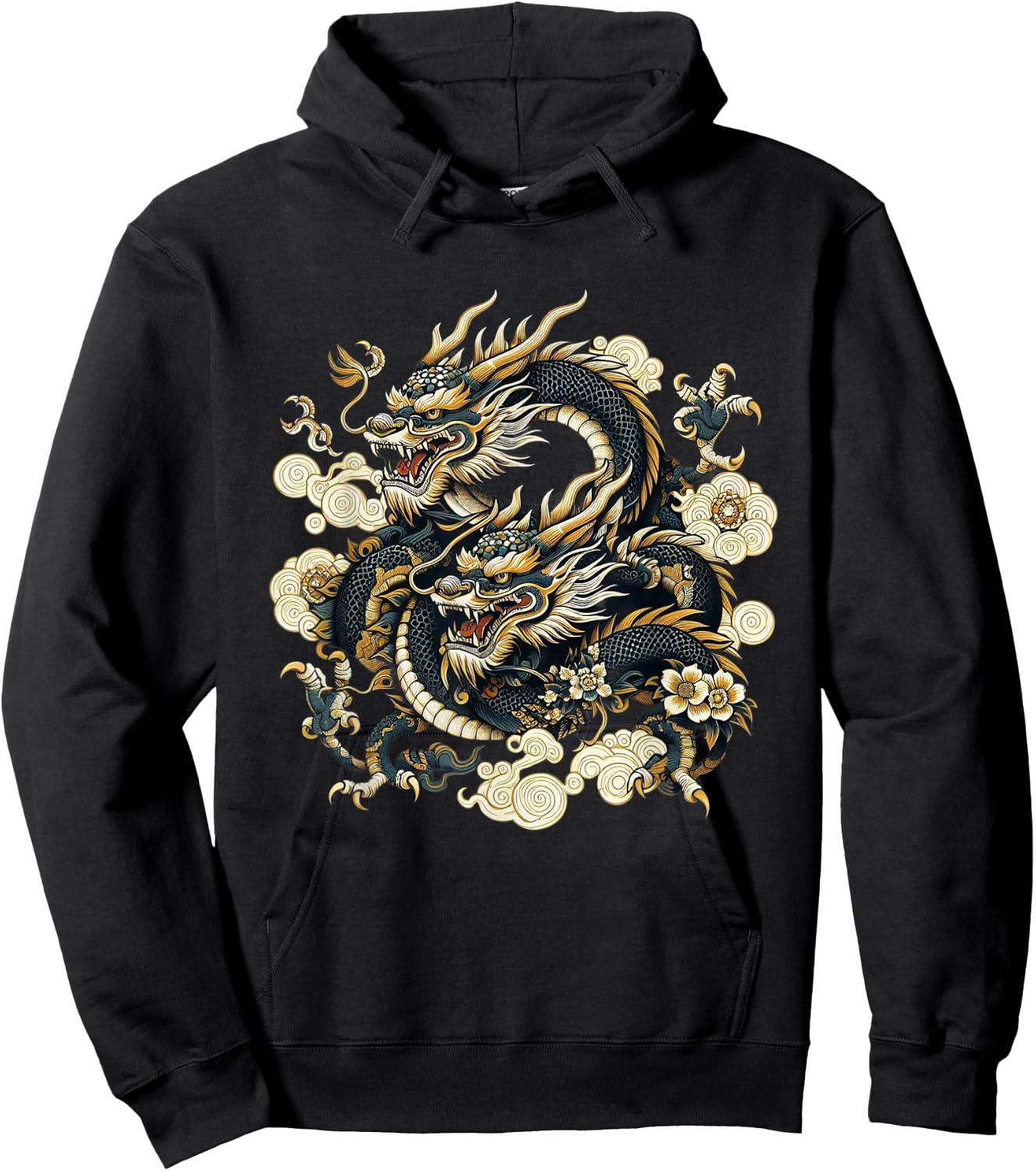 Dragon Aesthetic Japanese Culture Tokyo inspired asian Hoodie - Hoodie | Black