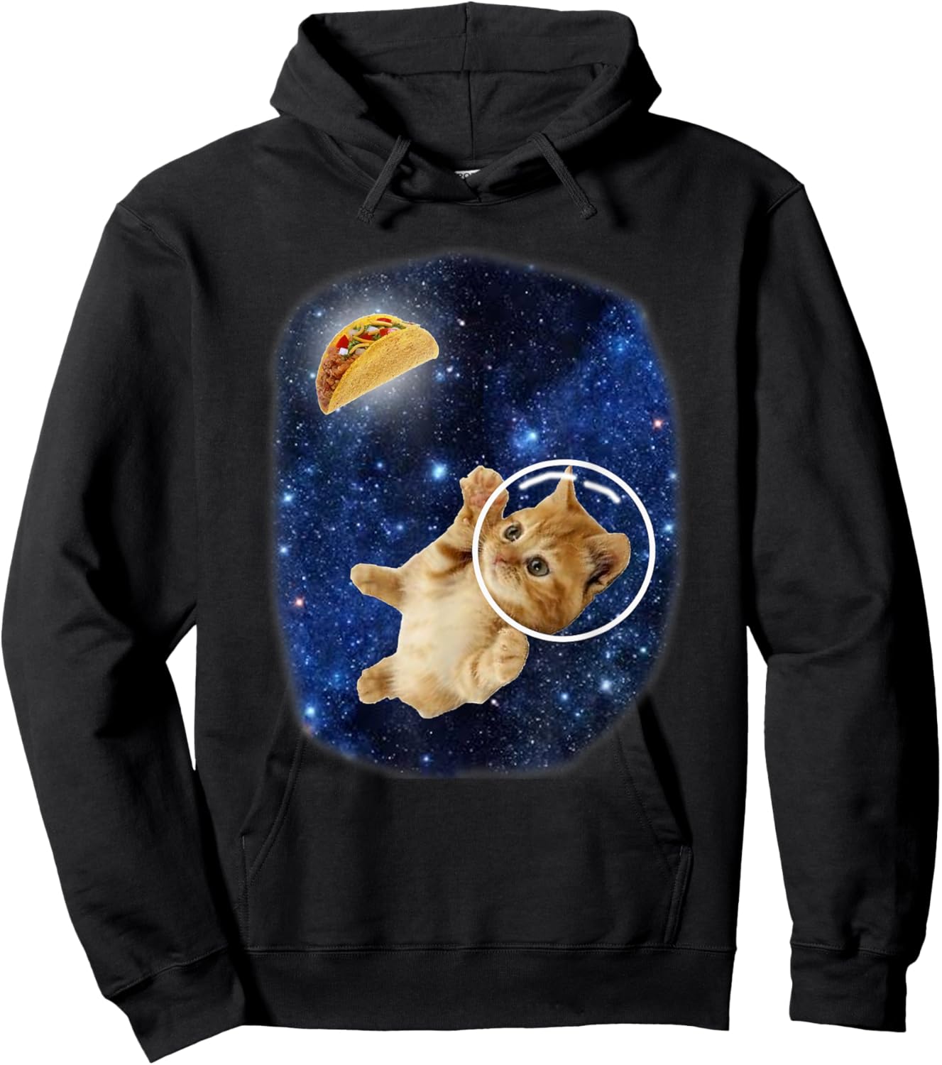 Crazy Space Taco Kitty Cat Hoodie - Hoodie | Black