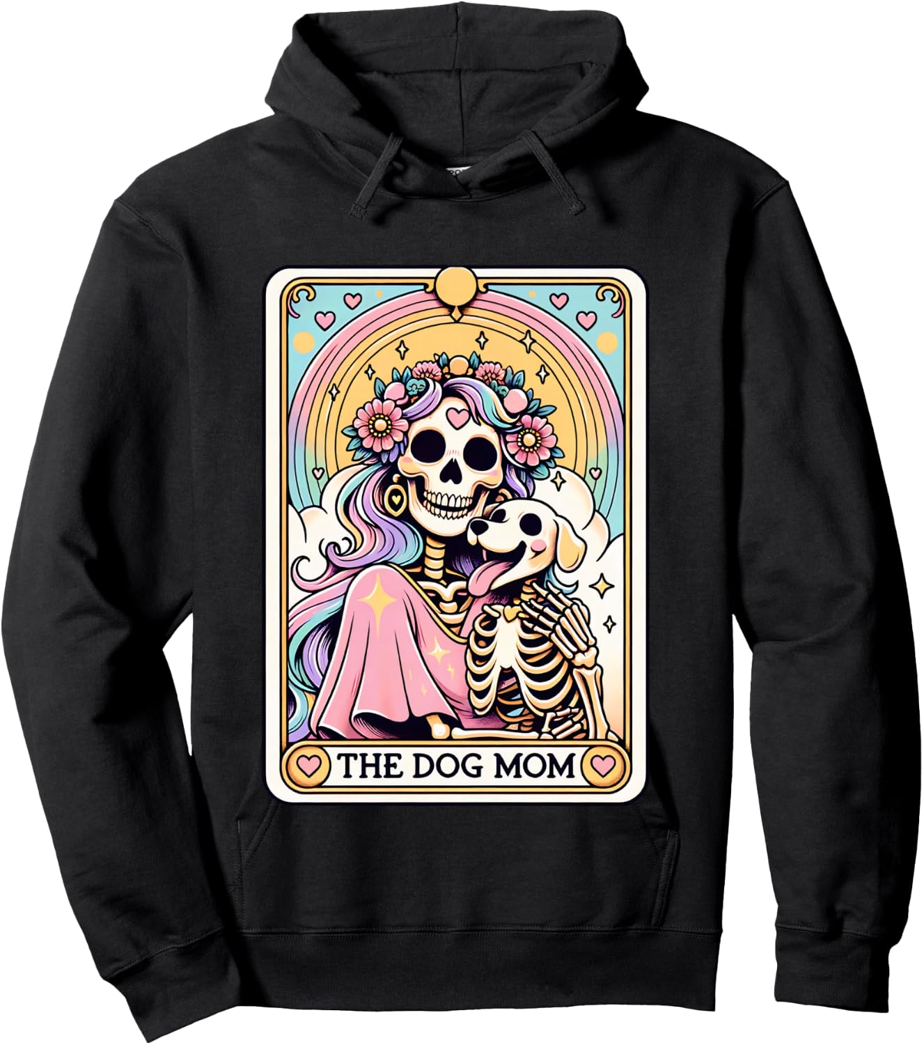 The Dog Mom Tarot Card Cute Skeleton Dog Lover Gift Graphic Hoodie - Hoodie | Black