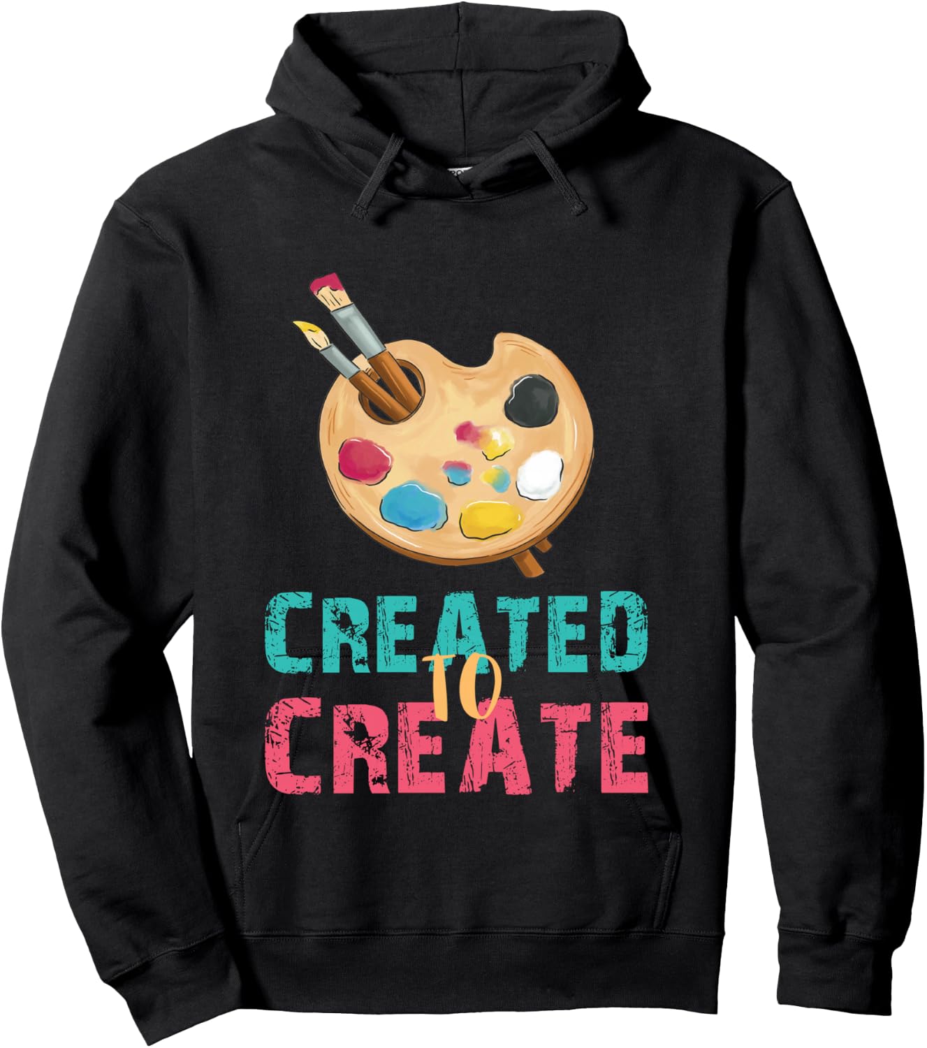 Art Teacher Created Art Palette Brush Artist Art Student Hoodie - Hoodie | Black