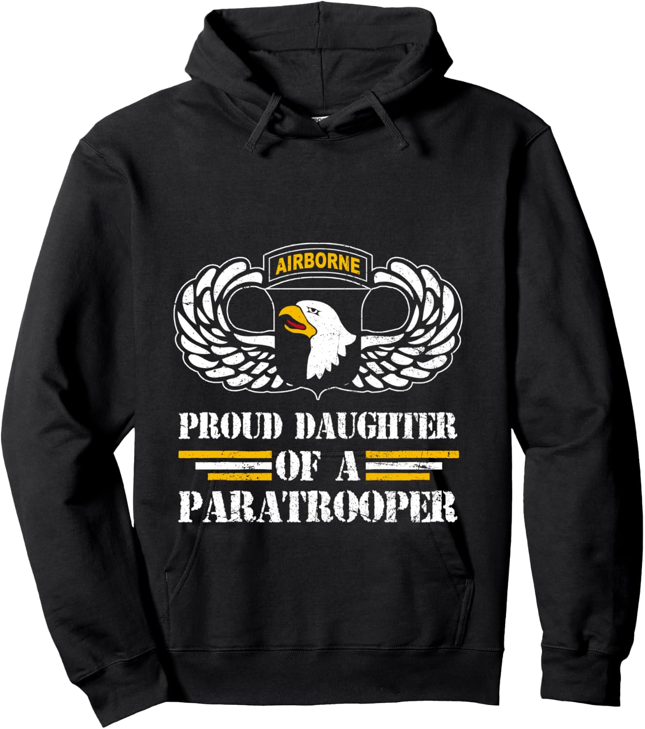 Proud Daughter Of 101st Airborne Division US Veteran Hoodie - Hoodie | Black