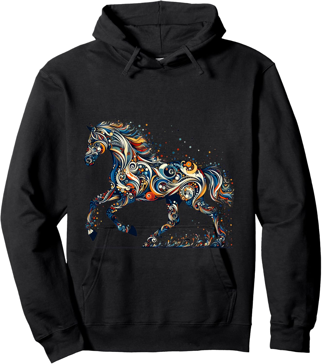 Pferdeliebhaber - Majestätisches Pferd - Pferdegrafikdesign Langarmshirt Hoodie - Hoodie | Black