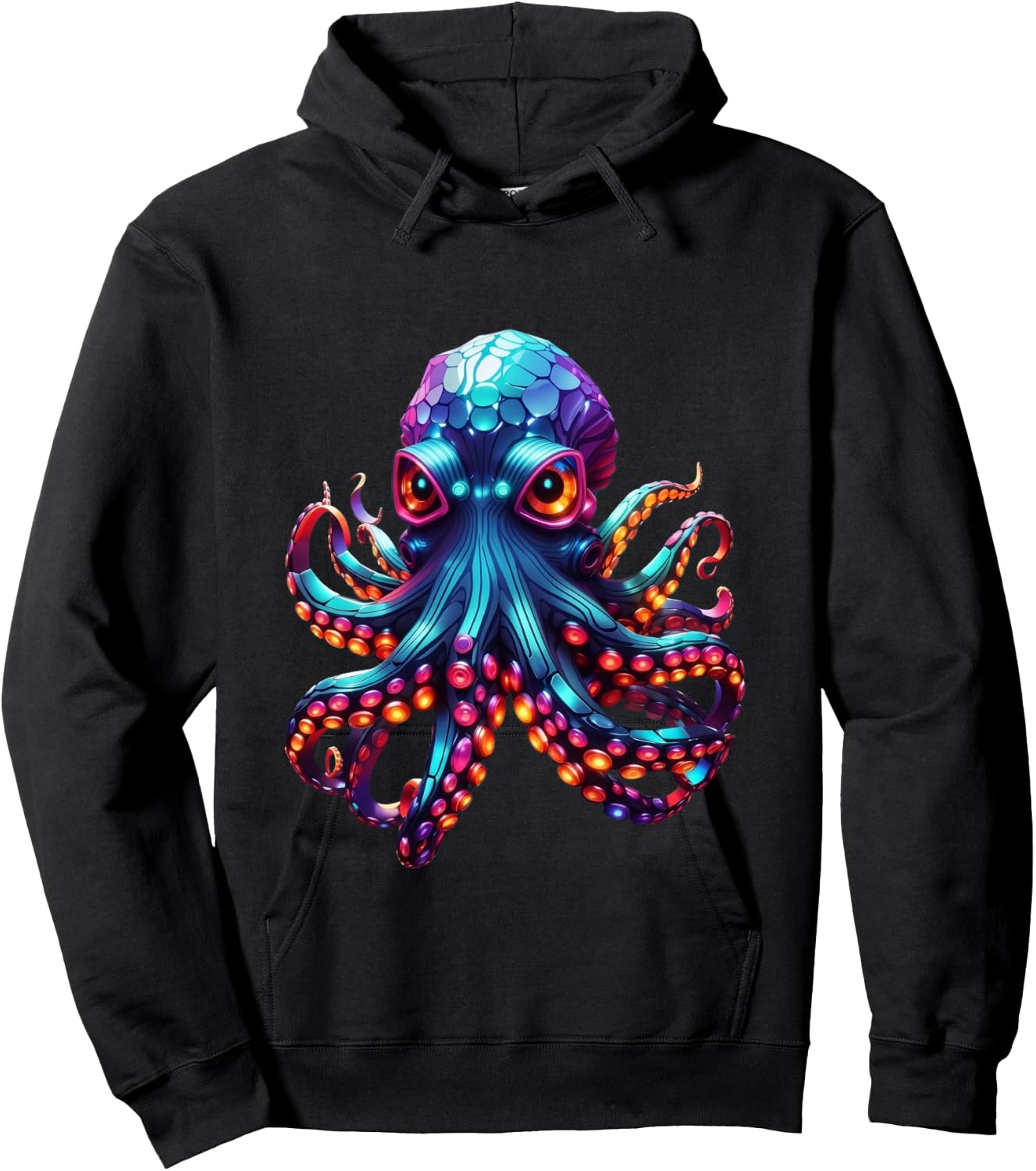 Glowing Octopus Hoodie - Hoodie | Black