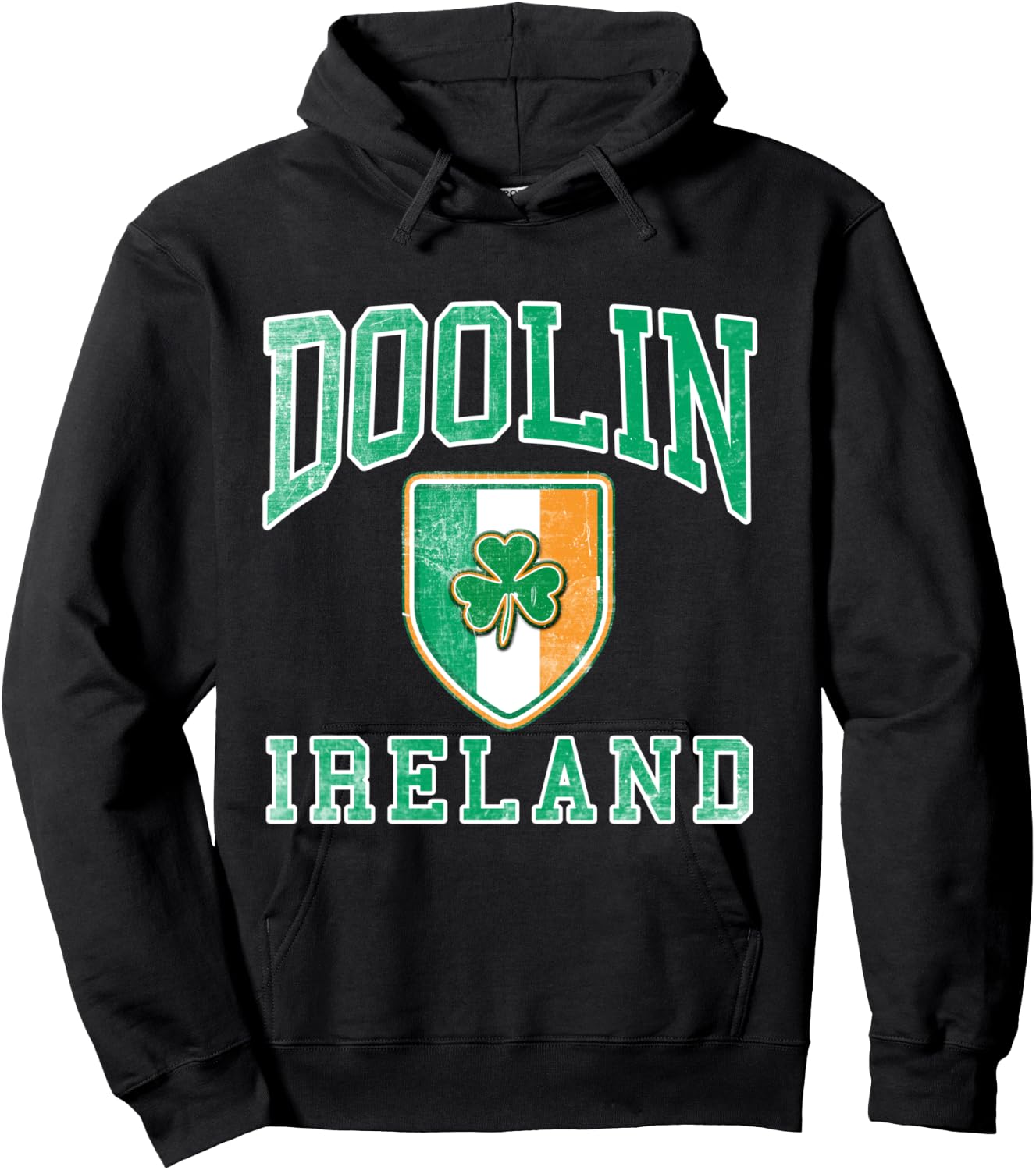 DOOLIN Irland Distressed Irish Pride Langarmshirt Hoodie - Hoodie | Black