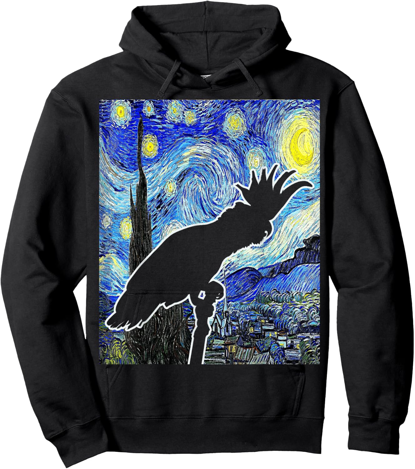 Cockatoo Starry Night Van Gogh Cockatoo Parrot Birding Hoodie - Hoodie | Black