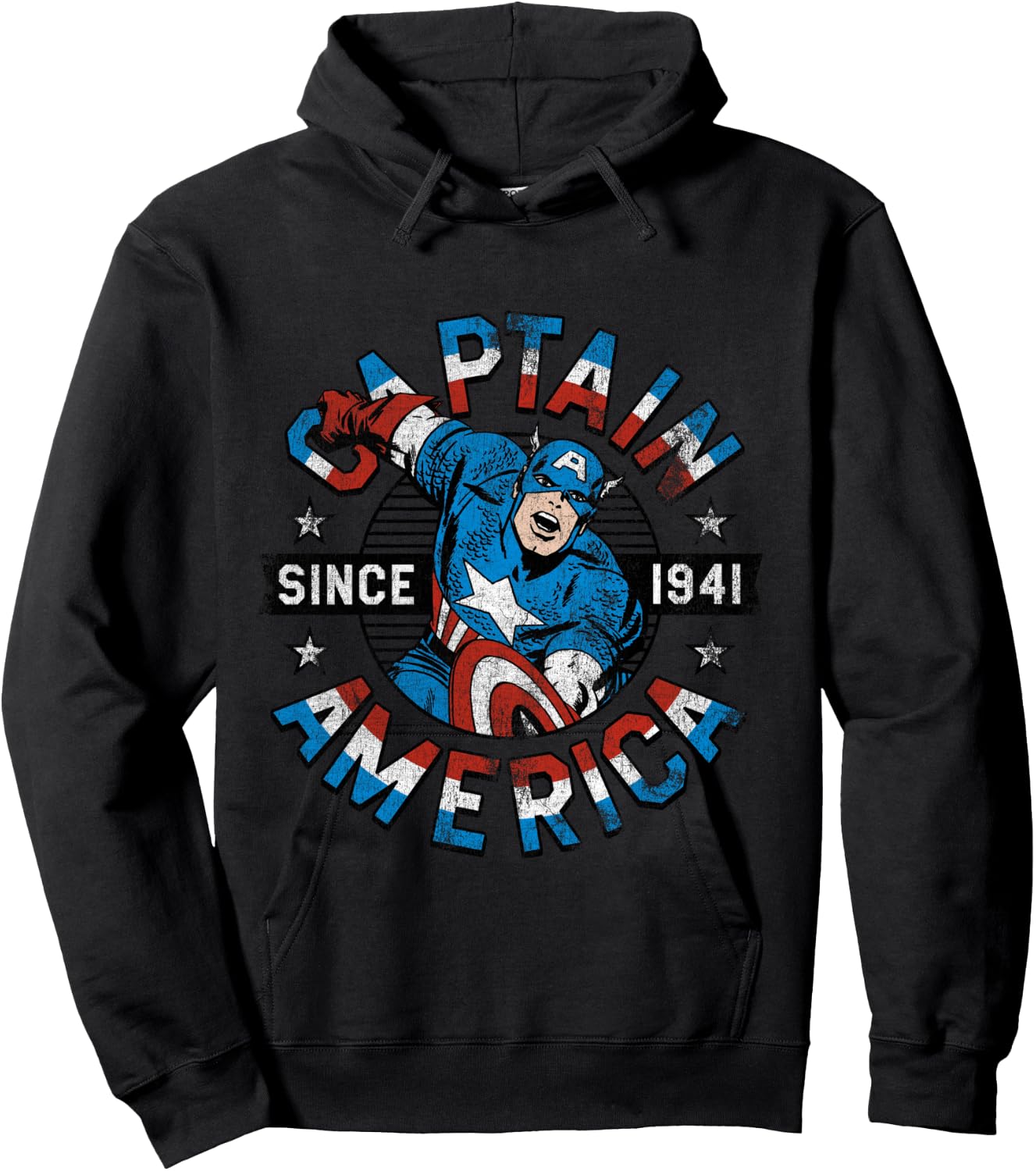 Marvel Avengers Vintage Captain America Comic Hero Since 41 Hoodie - Hoodie | Black