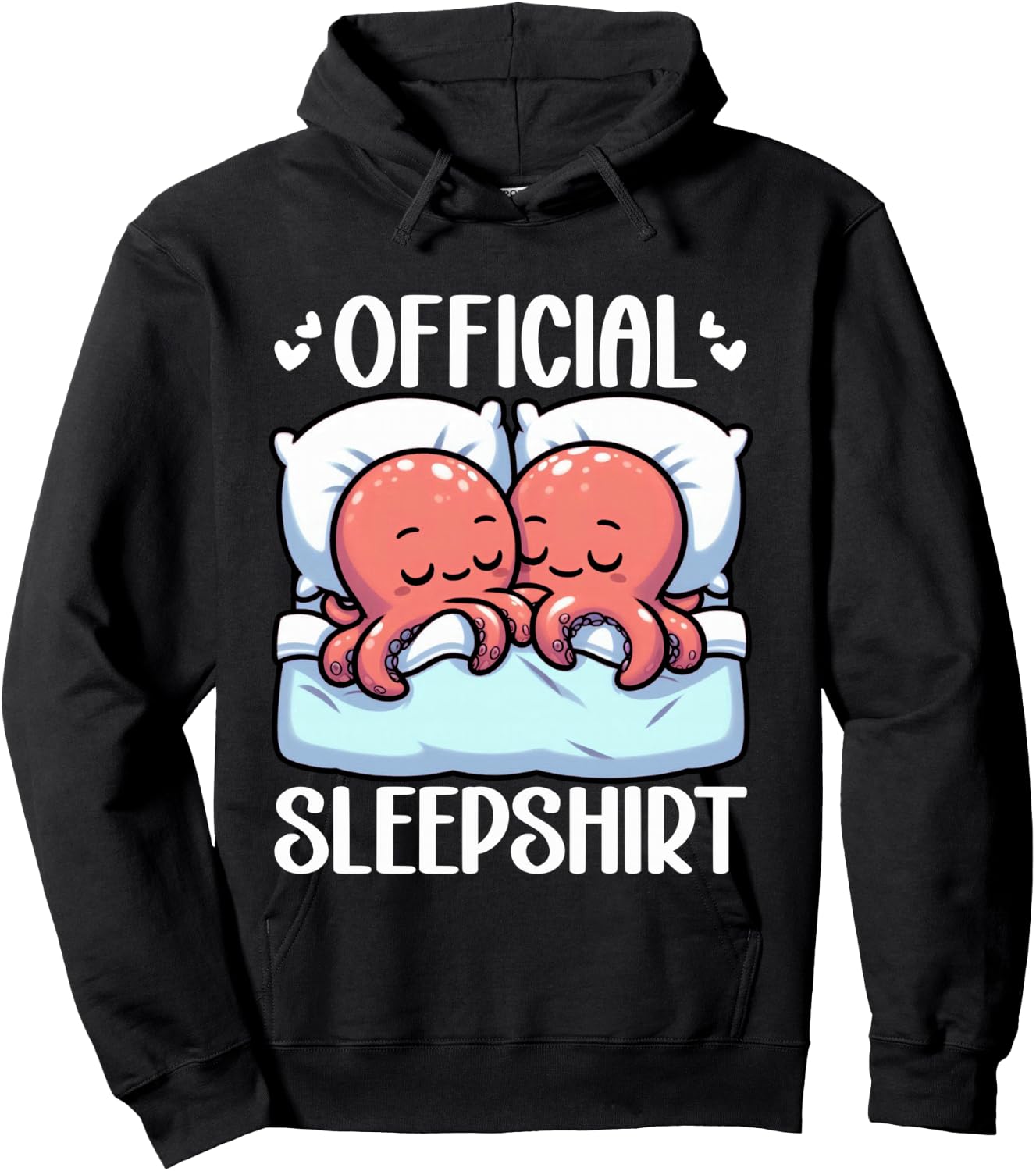 Official Sleepshirt Octopus Lover Sleepwear Snooze Sleep Hoodie - Hoodie | Black