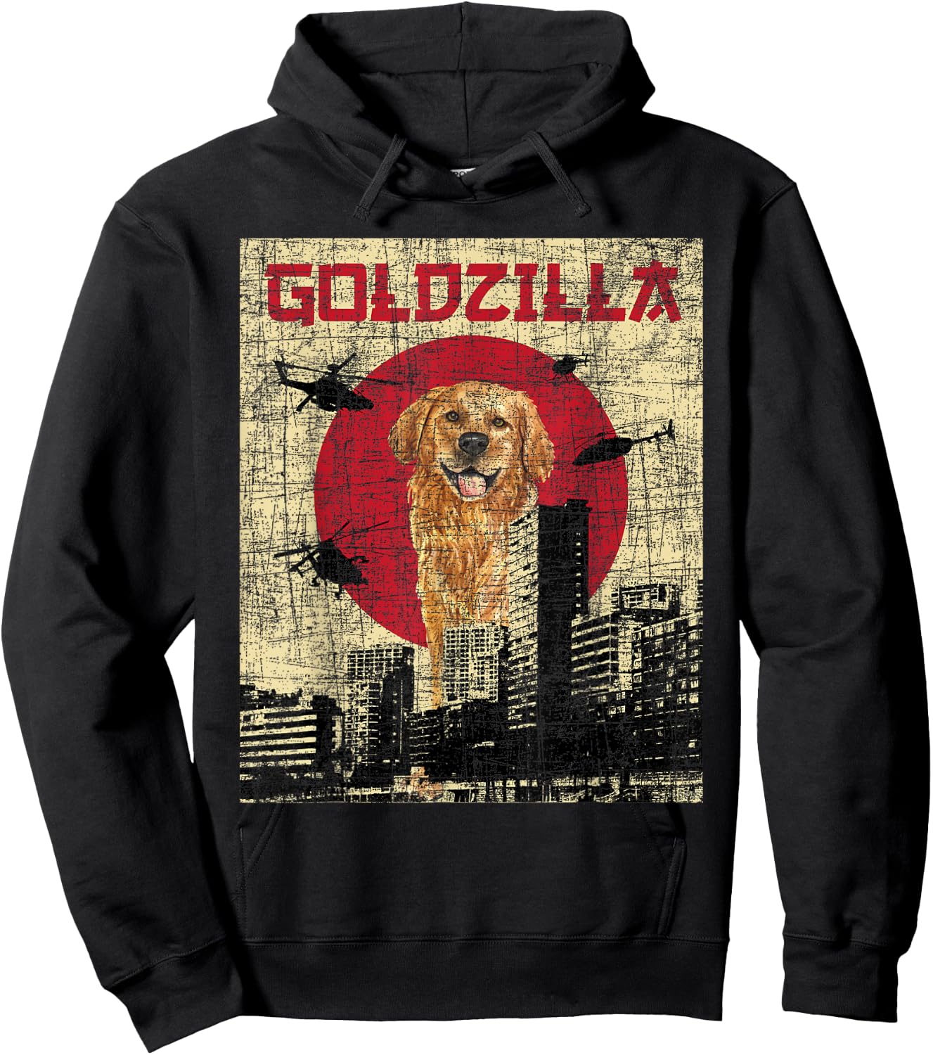Goldzilla - Golden Retriever Dog Owner Canine Lover Women Kids Hoodie - Hoodie | Black