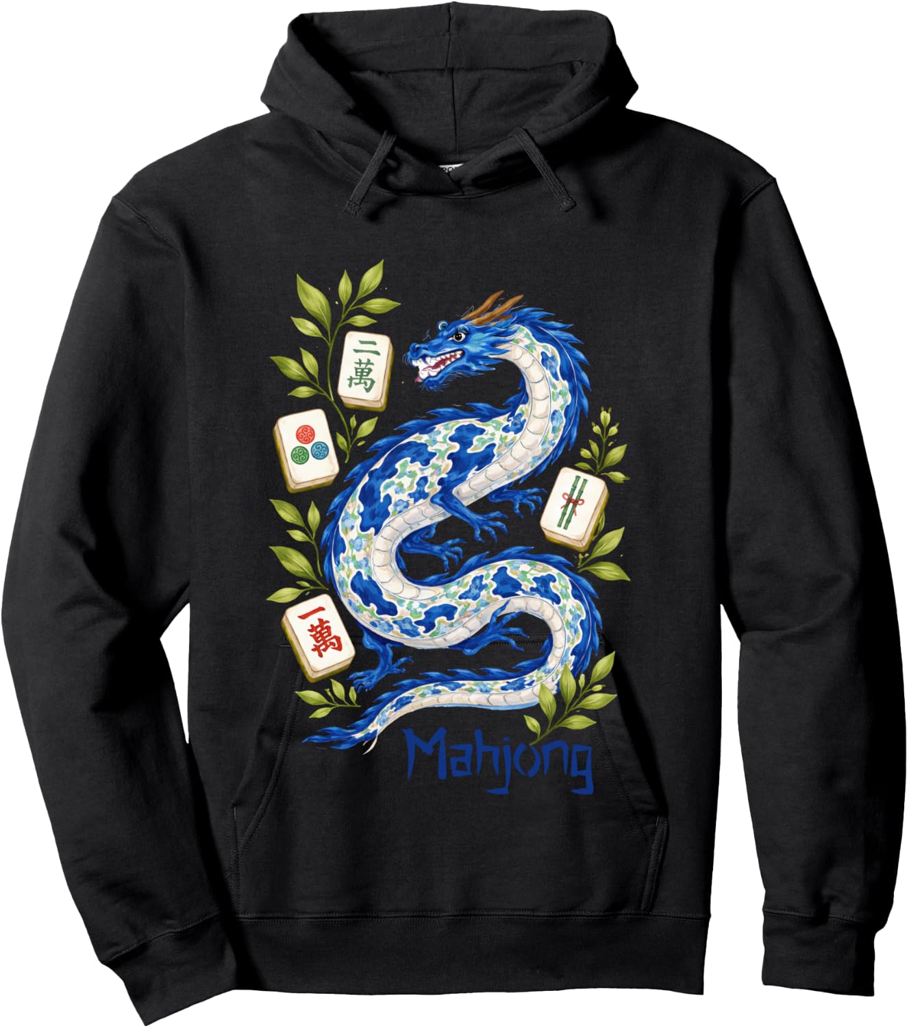 Mahjong Lover Mahjong Player Dragon Chinese Game Bird Bam Hoodie - Hoodie | Black