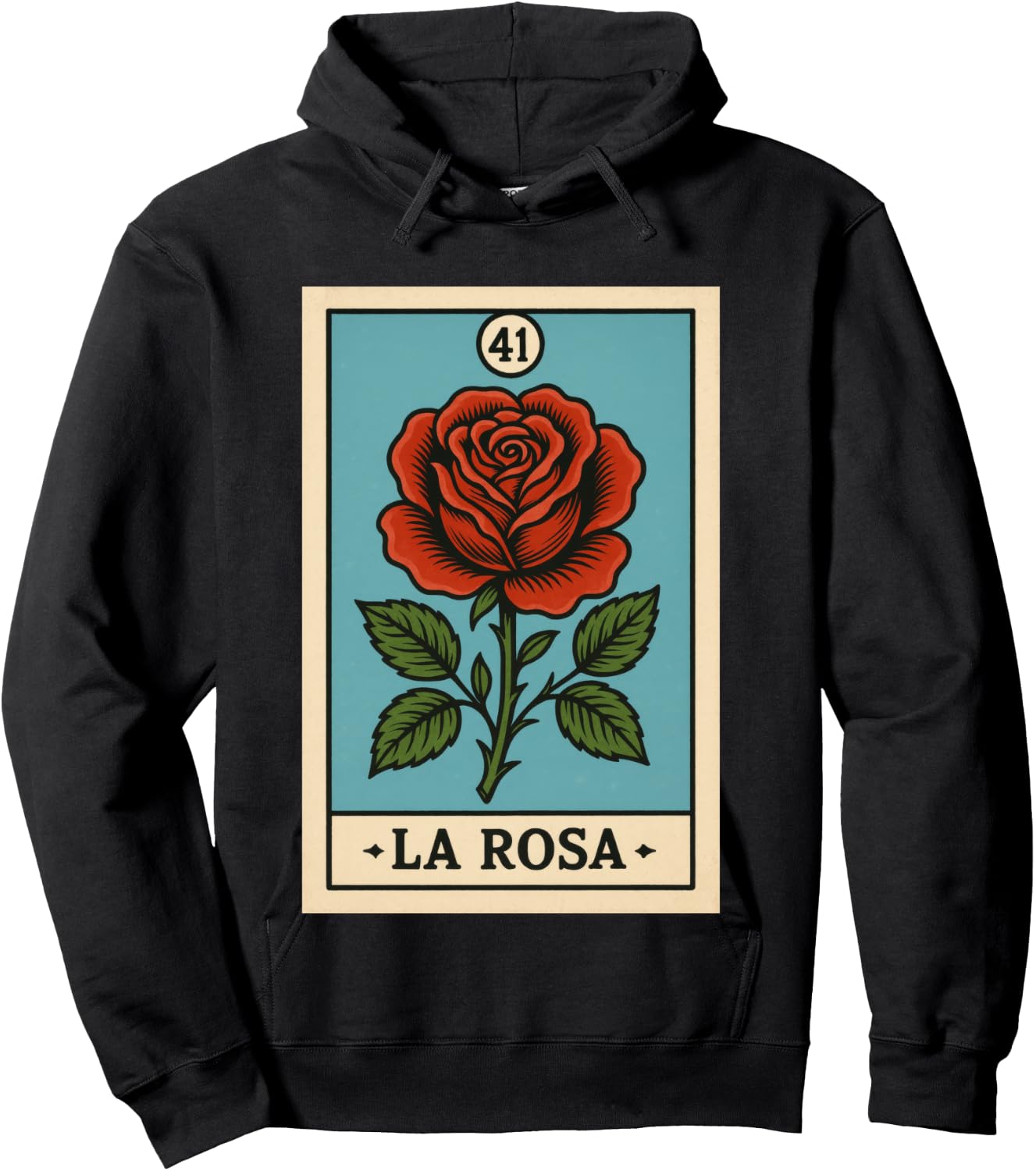 rosa Mexican Lottery Bingo Game, Roses Hoodie - Hoodie | Black