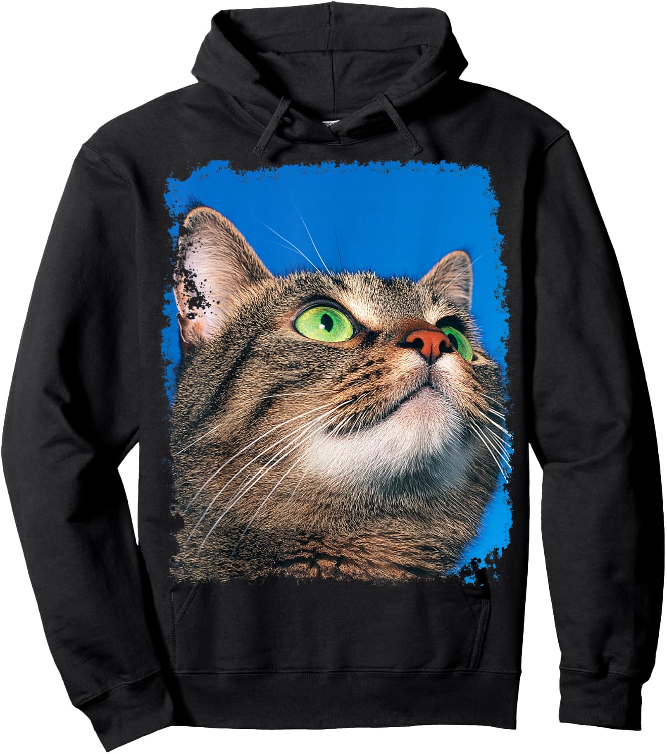 Cute Gray Cat Hoodie - Hoodie | Black