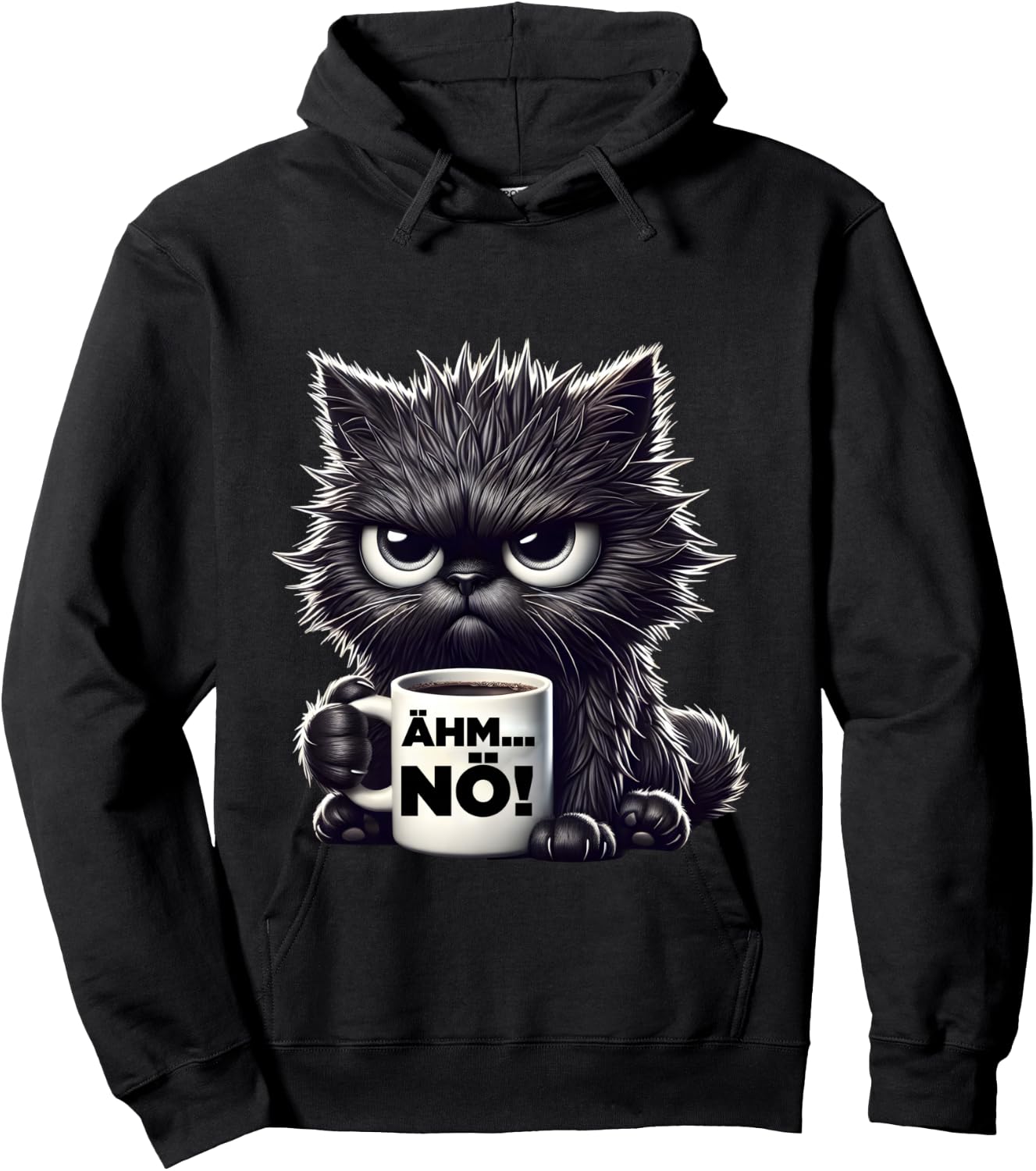 Grimmige Cat Work Colleagues Men Women Funny Cats Shirt, black, S Hoodie - Hoodie | Black