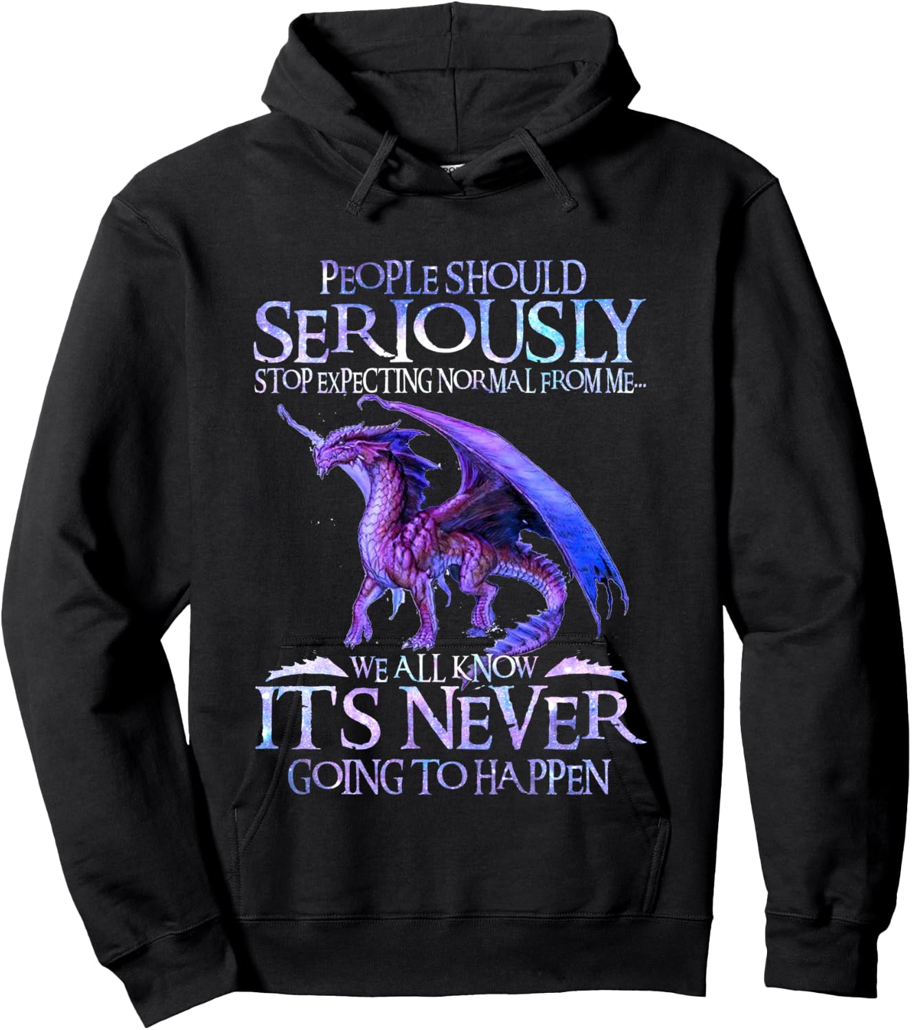 Cute Dragon Seriously Dragon and Girls Funny Hoodie - Hoodie | Black