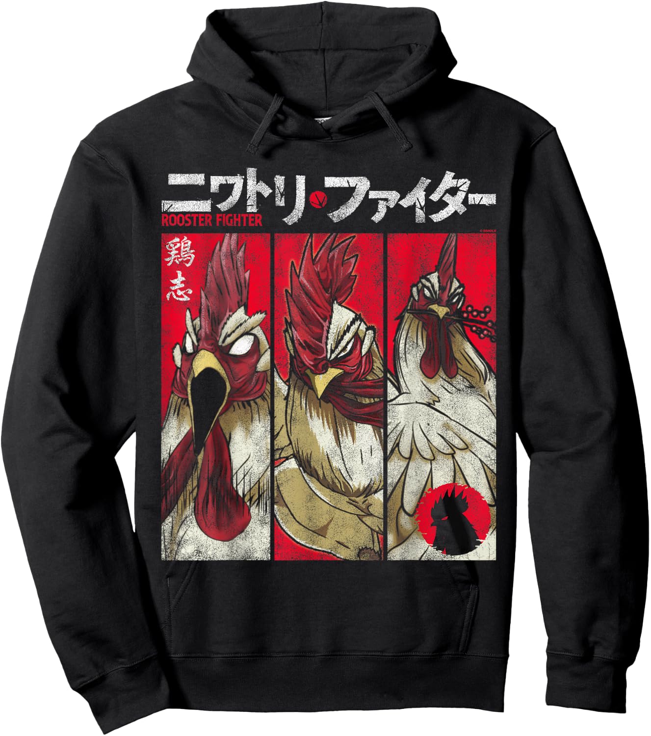 Rooster Fighter Keiji Portrait Panels Manga Anime Hoodie - Hoodie | Black