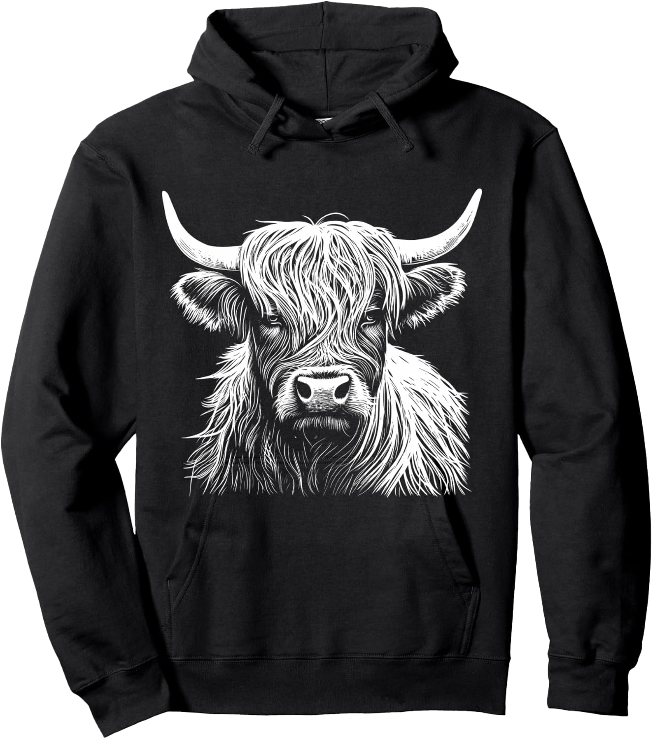 Highland Cow Scotland Scottish Fluffy Cow Cute Highland Coo Hoodie - Hoodie | Black