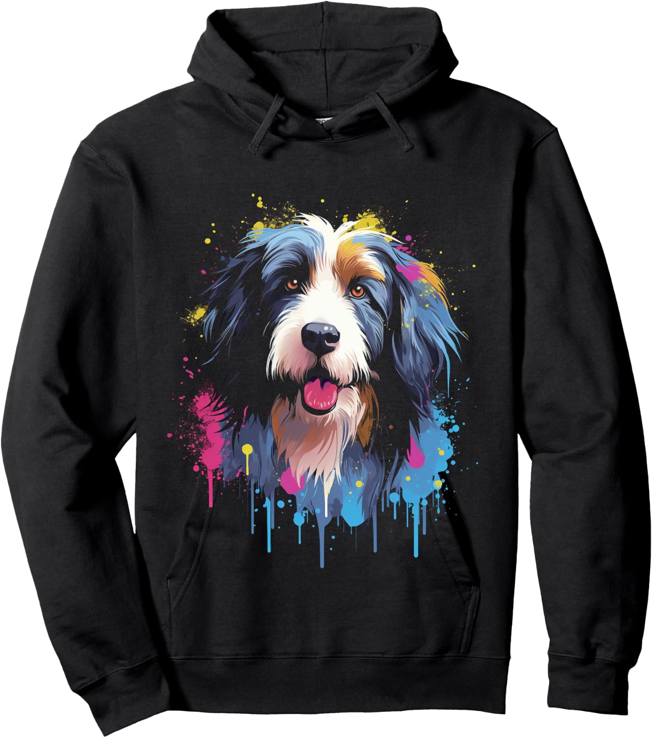 Bearded Collie Langarmshirt Hoodie - Hoodie | Black